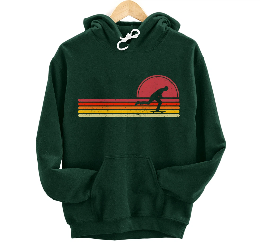 Vintage Retro Skater Skateboard Skateboarding Pullover Hoodie