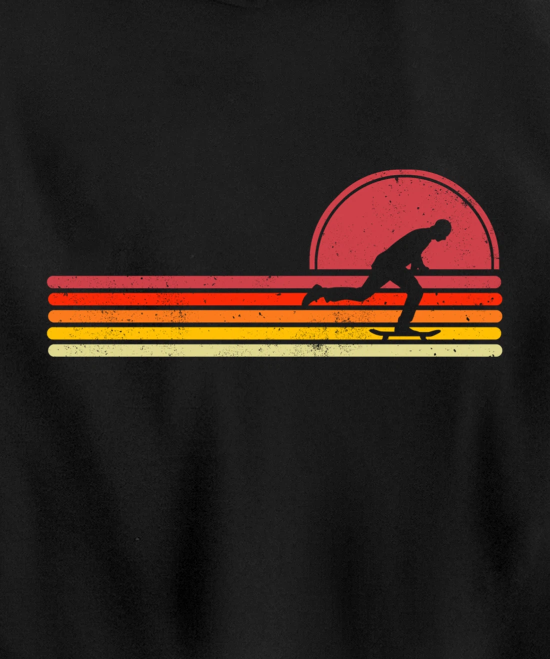 Vintage Retro Skater Skateboard Skateboarding Pullover Hoodie