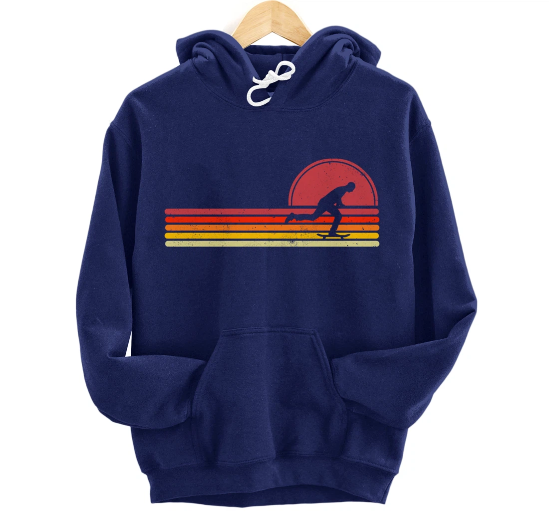 Vintage Retro Skater Skateboard Skateboarding Pullover Hoodie