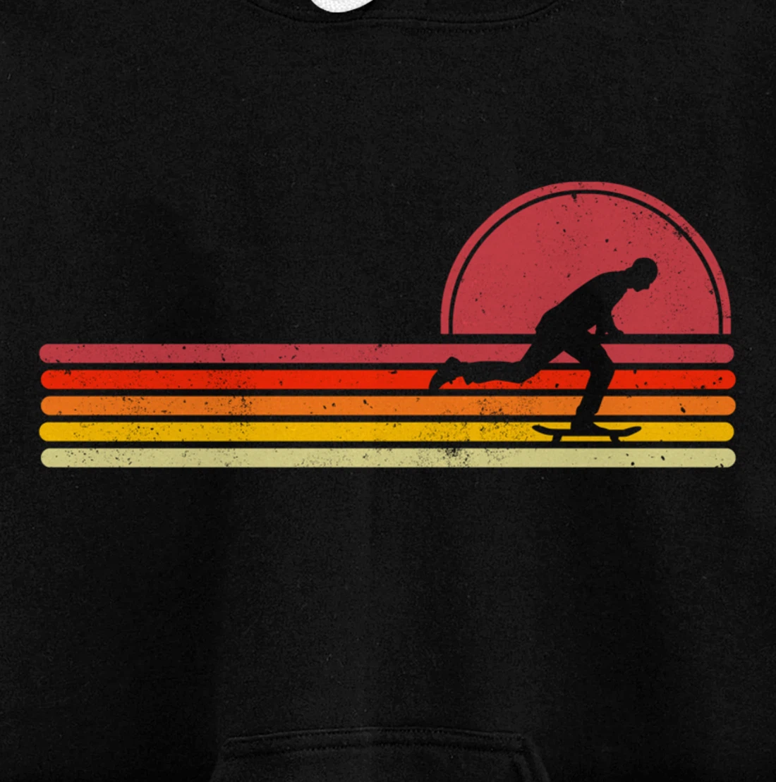 Vintage Retro Skater Skateboard Skateboarding Pullover Hoodie