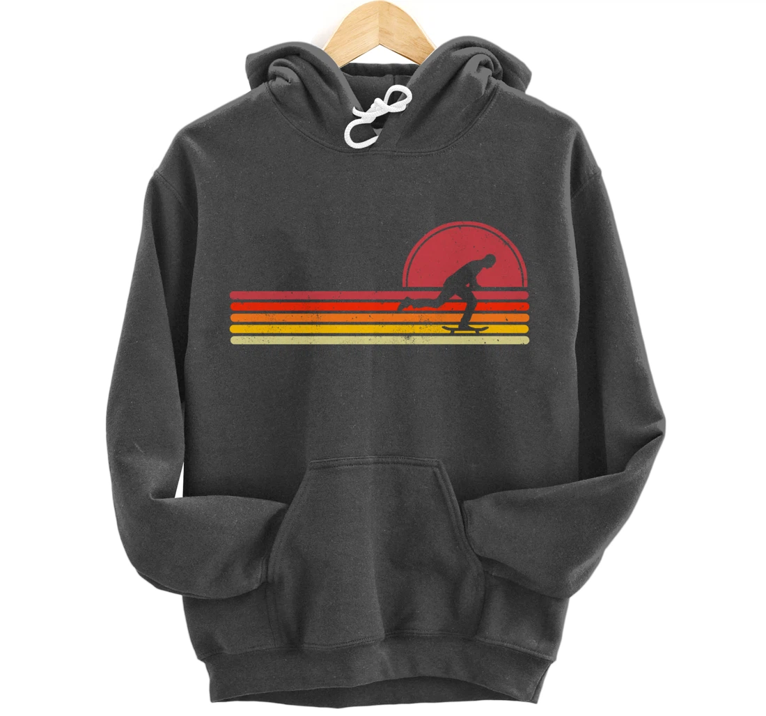 Vintage Retro Skater Skateboard Skateboarding Pullover Hoodie