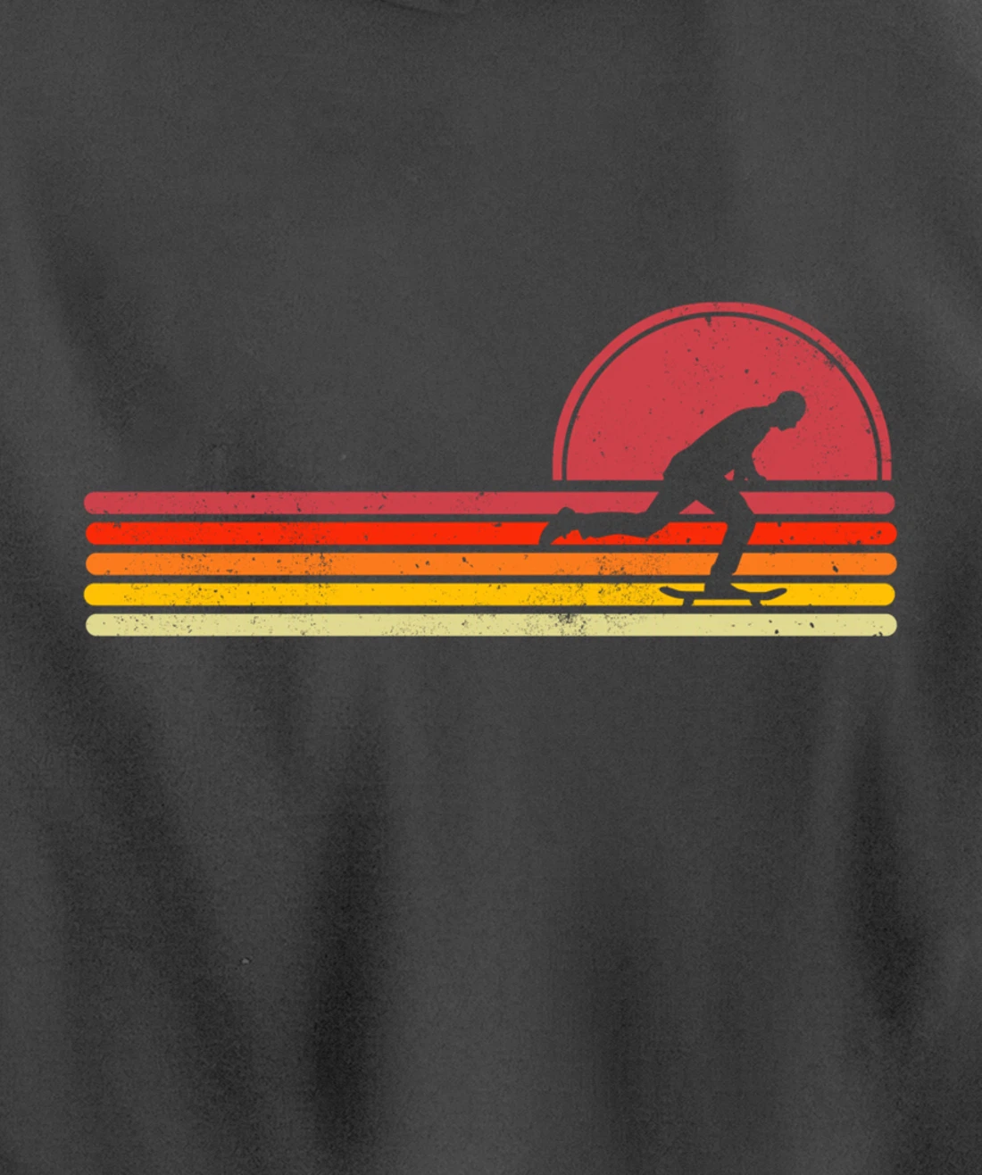 Vintage Retro Skater Skateboard Skateboarding Pullover Hoodie