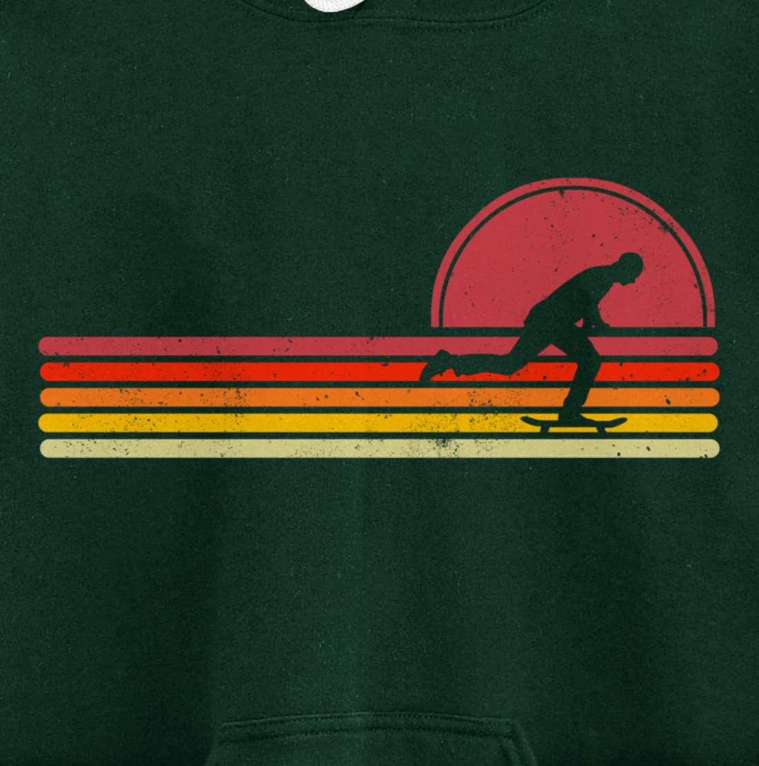 Vintage Retro Skater Skateboard Skateboarding Pullover Hoodie