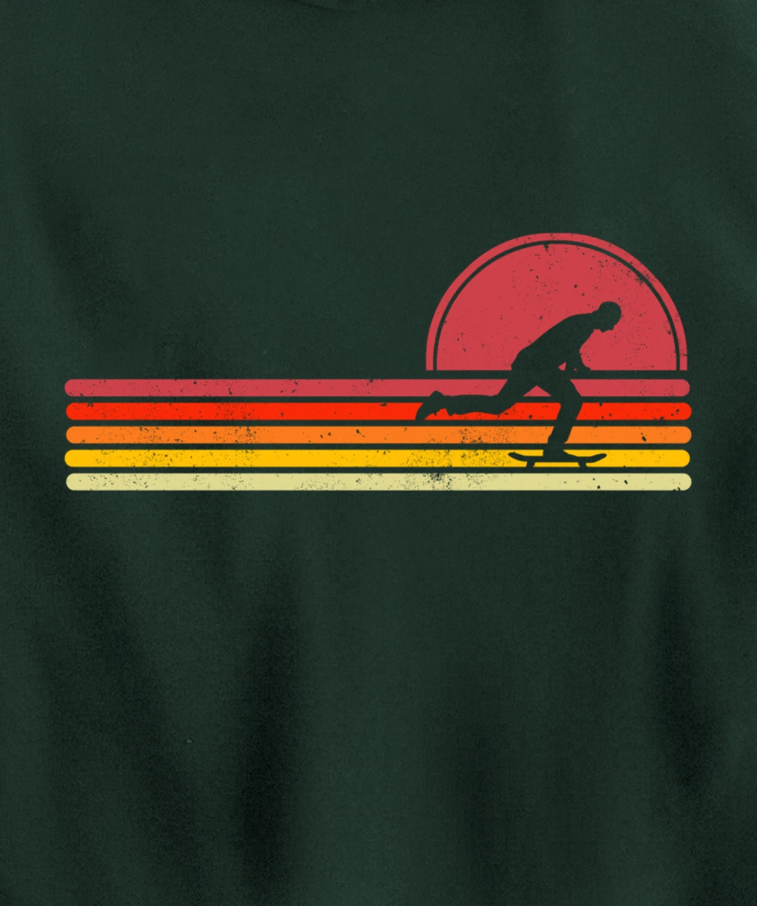 Vintage Retro Skater Skateboard Skateboarding Pullover Hoodie