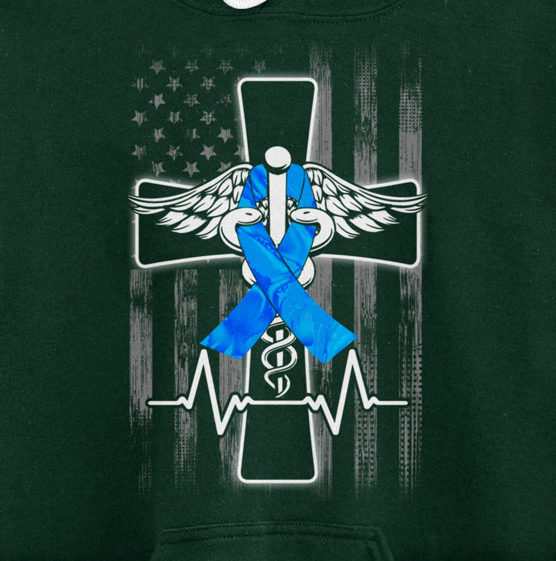 Nurse Diabetes Awareness Cross Flag RN CDN ER CNA Gifts Pullover Hoodie