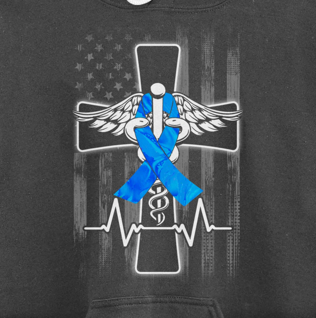 Nurse Diabetes Awareness Cross Flag RN CDN ER CNA Gifts Pullover Hoodie
