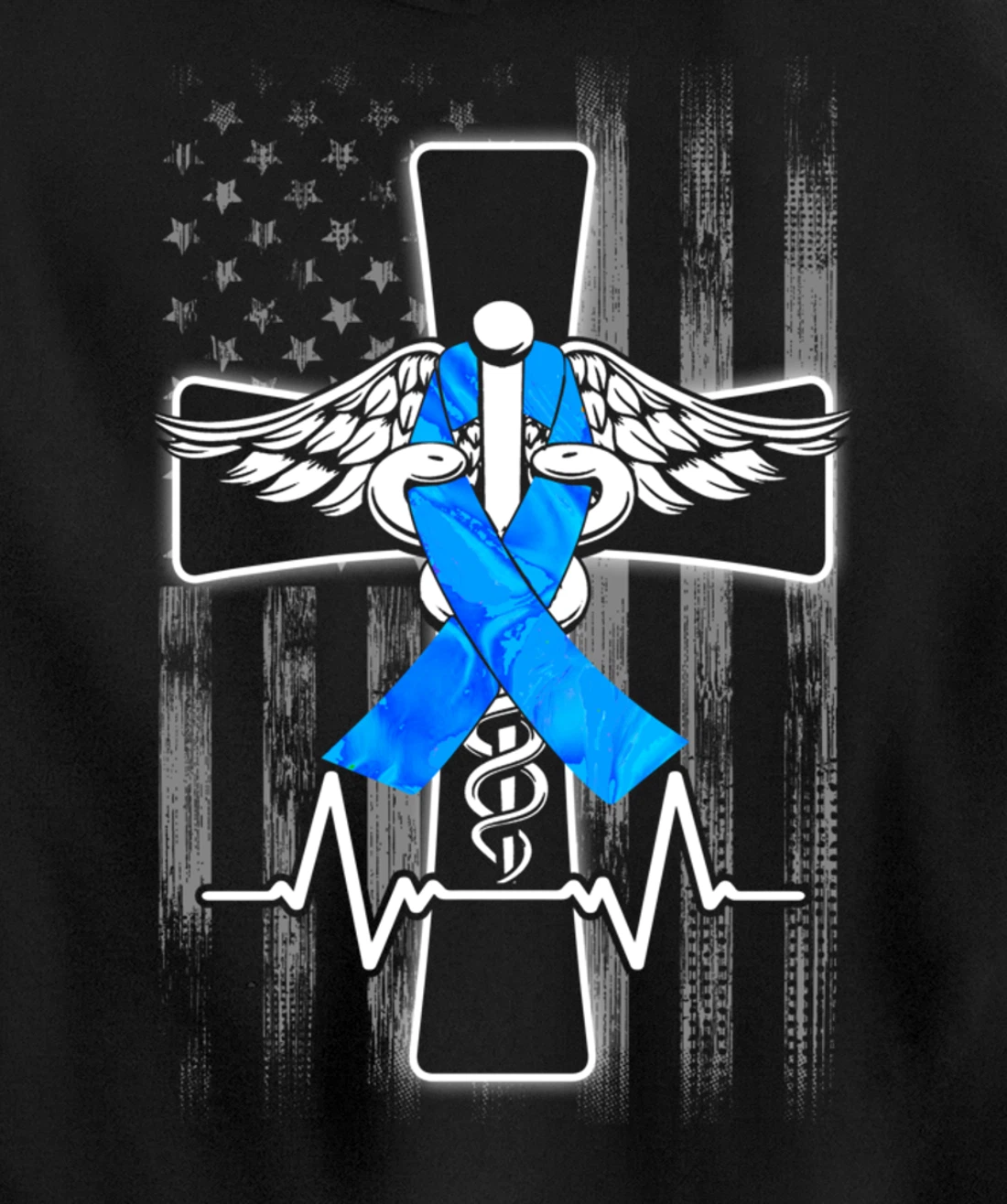 Nurse Diabetes Awareness Cross Flag RN CDN ER CNA Gifts Pullover Hoodie