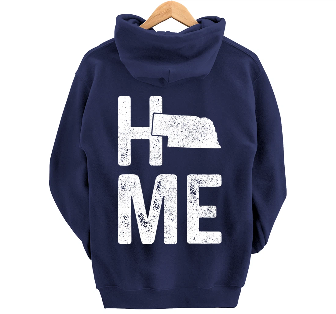Nebraska Home Vintage State Map Pride Gift Pullover Hoodie