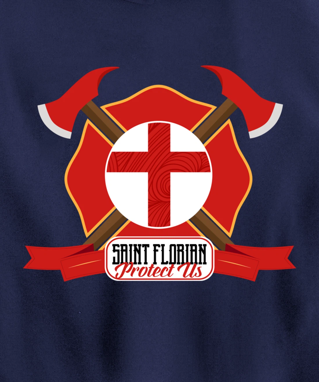 St Florian Patron Saint of Firefighters Shield Catholic Pullover Hoodie