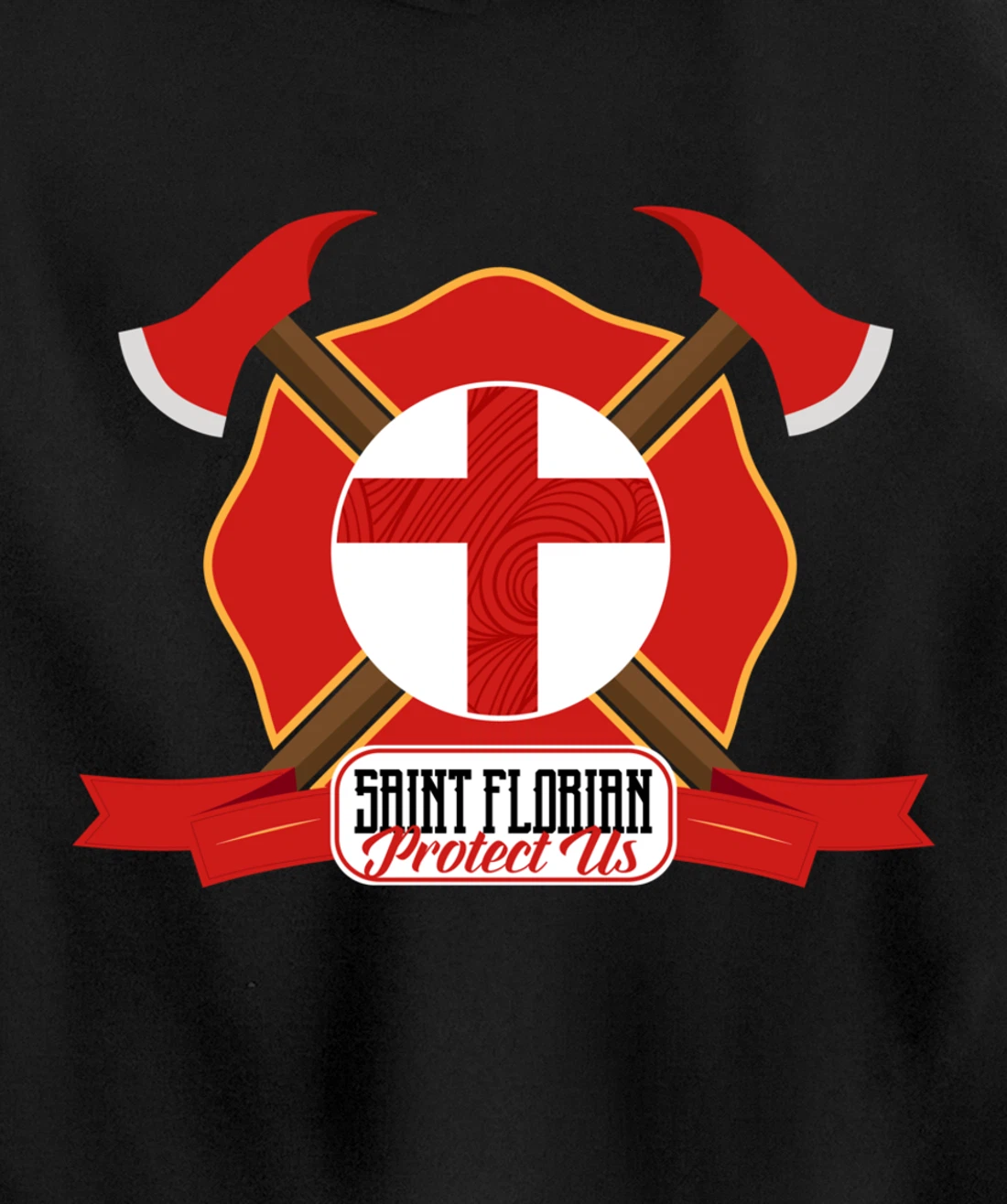 St Florian Patron Saint of Firefighters Shield Catholic Pullover Hoodie