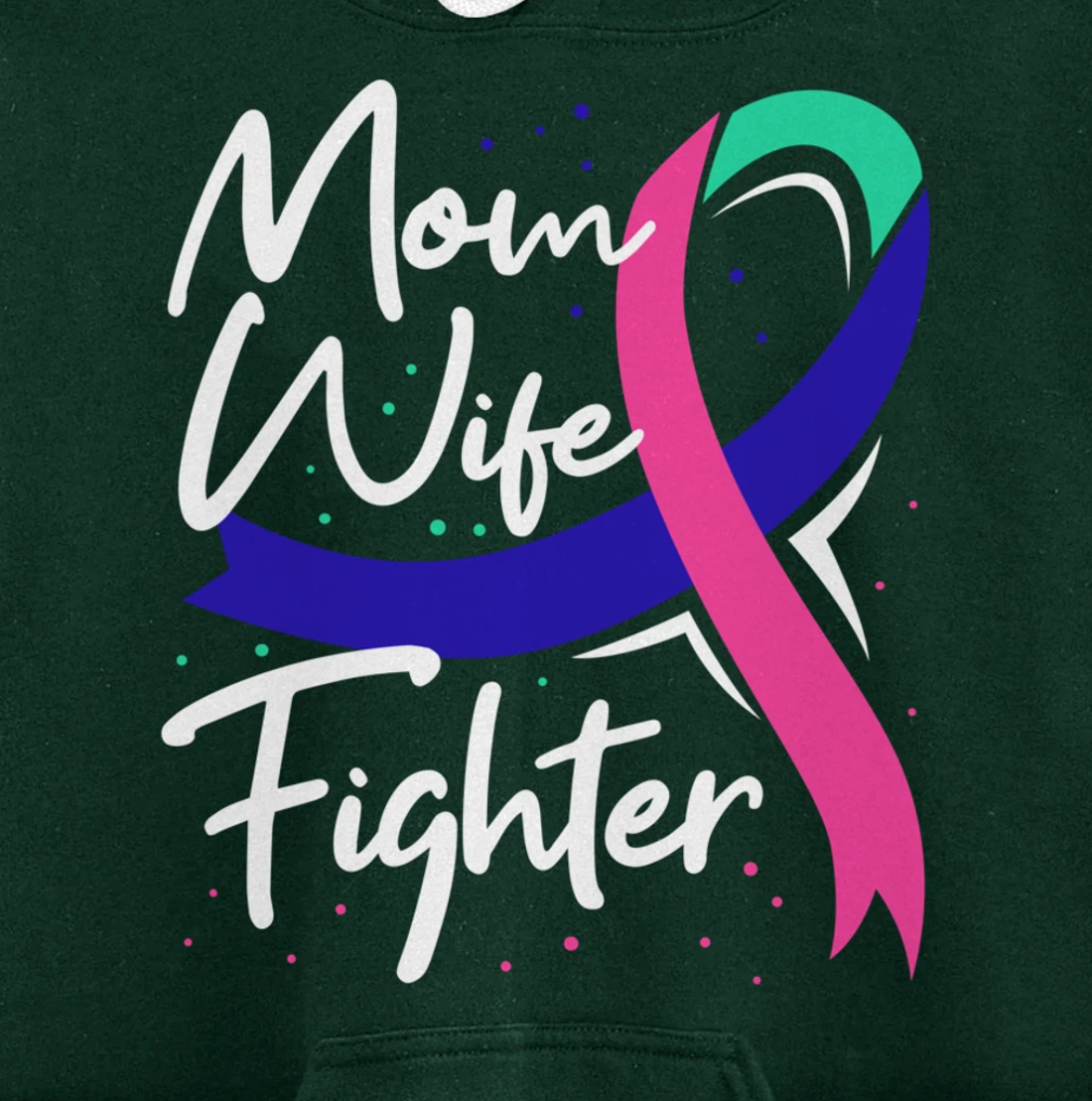 Thyroid Cancer Mom Wife Awareness Ribbon Gift Pullover Hoodie