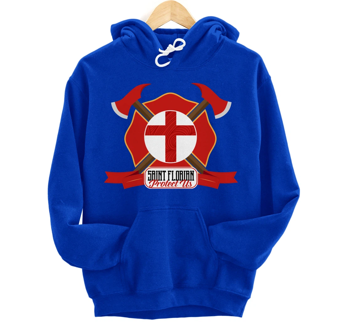 St Florian Patron Saint of Firefighters Shield Catholic Pullover Hoodie
