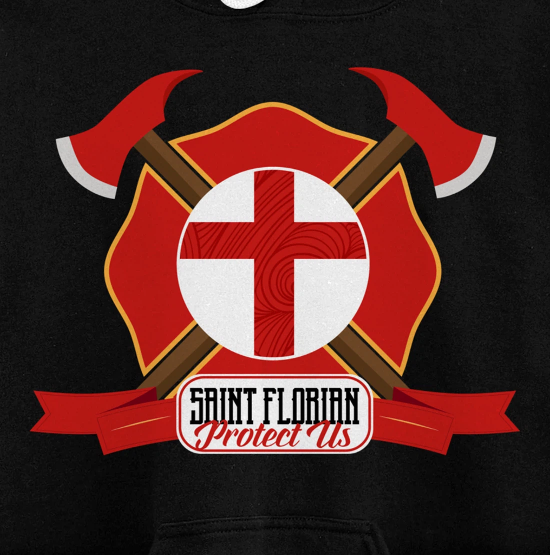 St Florian Patron Saint of Firefighters Shield Catholic Pullover Hoodie