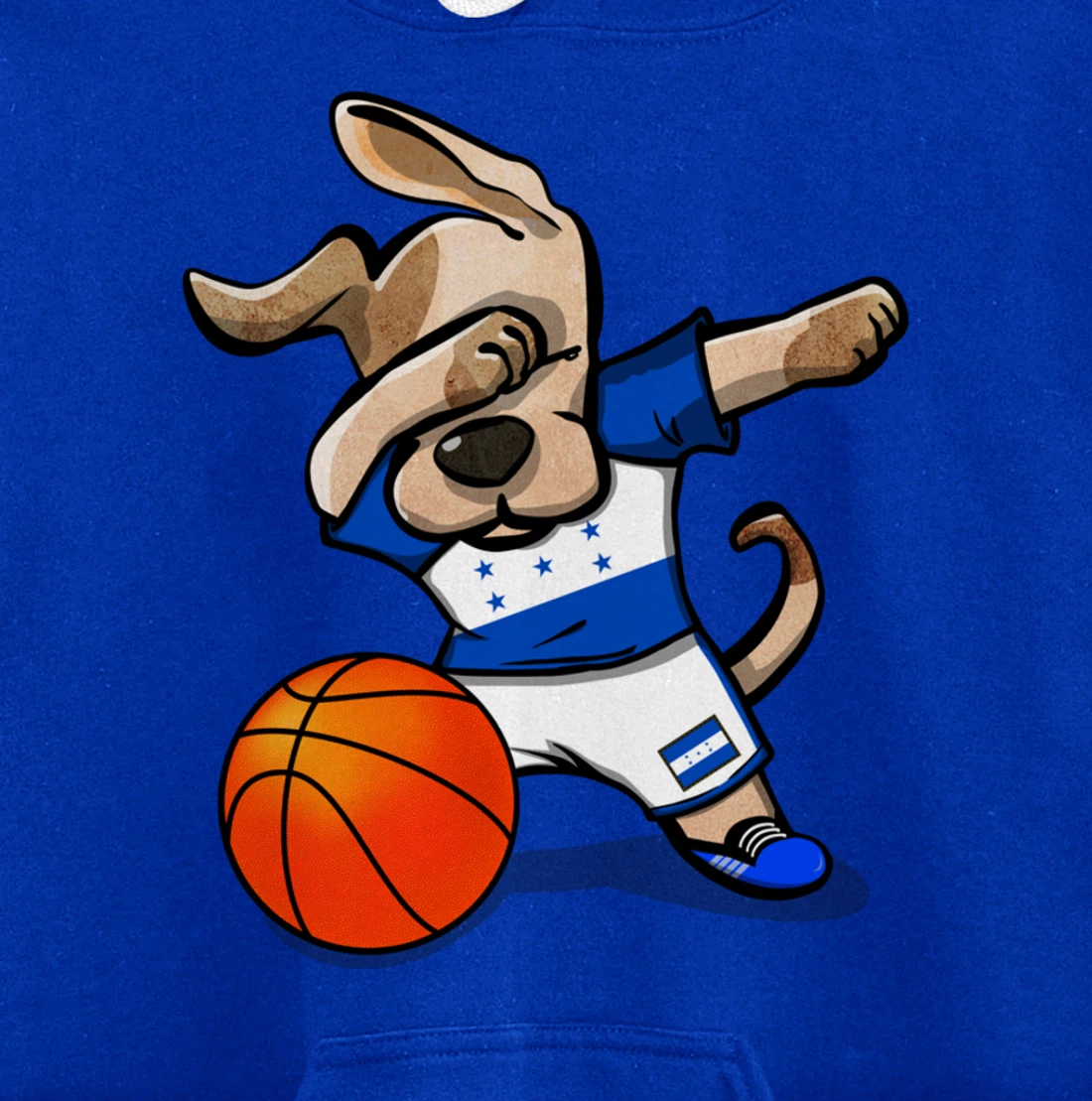 Dabbing Dog Honduras Basketball - Honduran Flag Sport Lover Pullover Hoodie