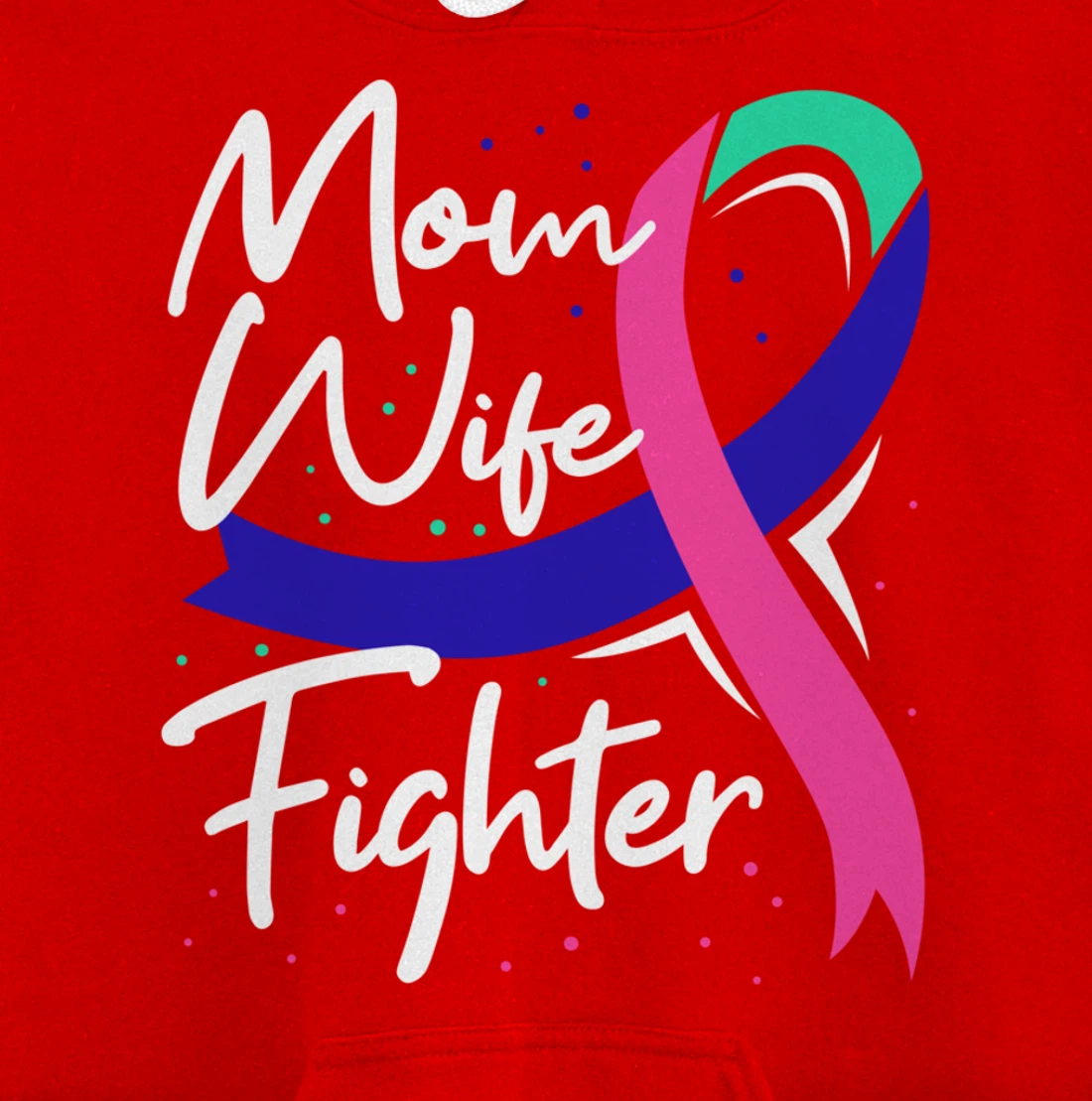 Thyroid Cancer Mom Wife Awareness Ribbon Gift Pullover Hoodie