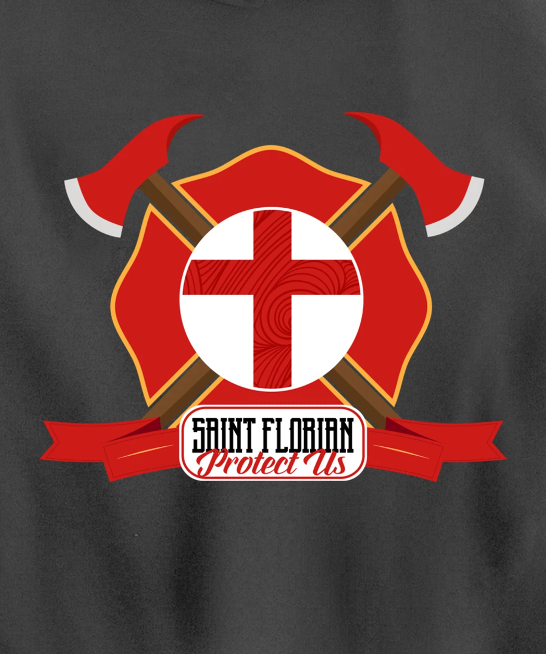 St Florian Patron Saint of Firefighters Shield Catholic Pullover Hoodie