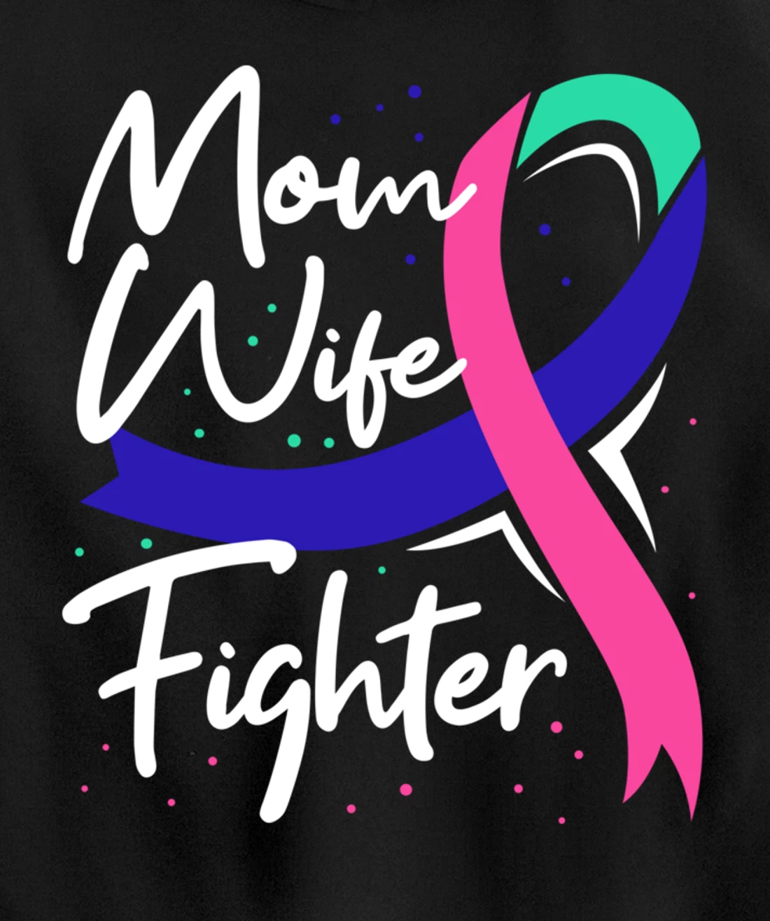 Thyroid Cancer Mom Wife Awareness Ribbon Gift Pullover Hoodie