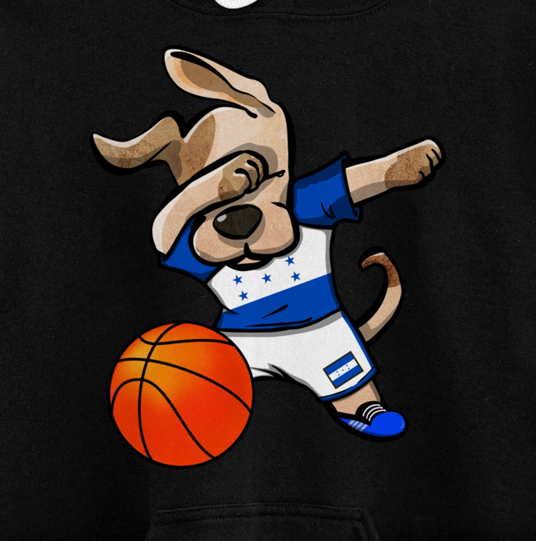 Dabbing Dog Honduras Basketball - Honduran Flag Sport Lover Pullover Hoodie