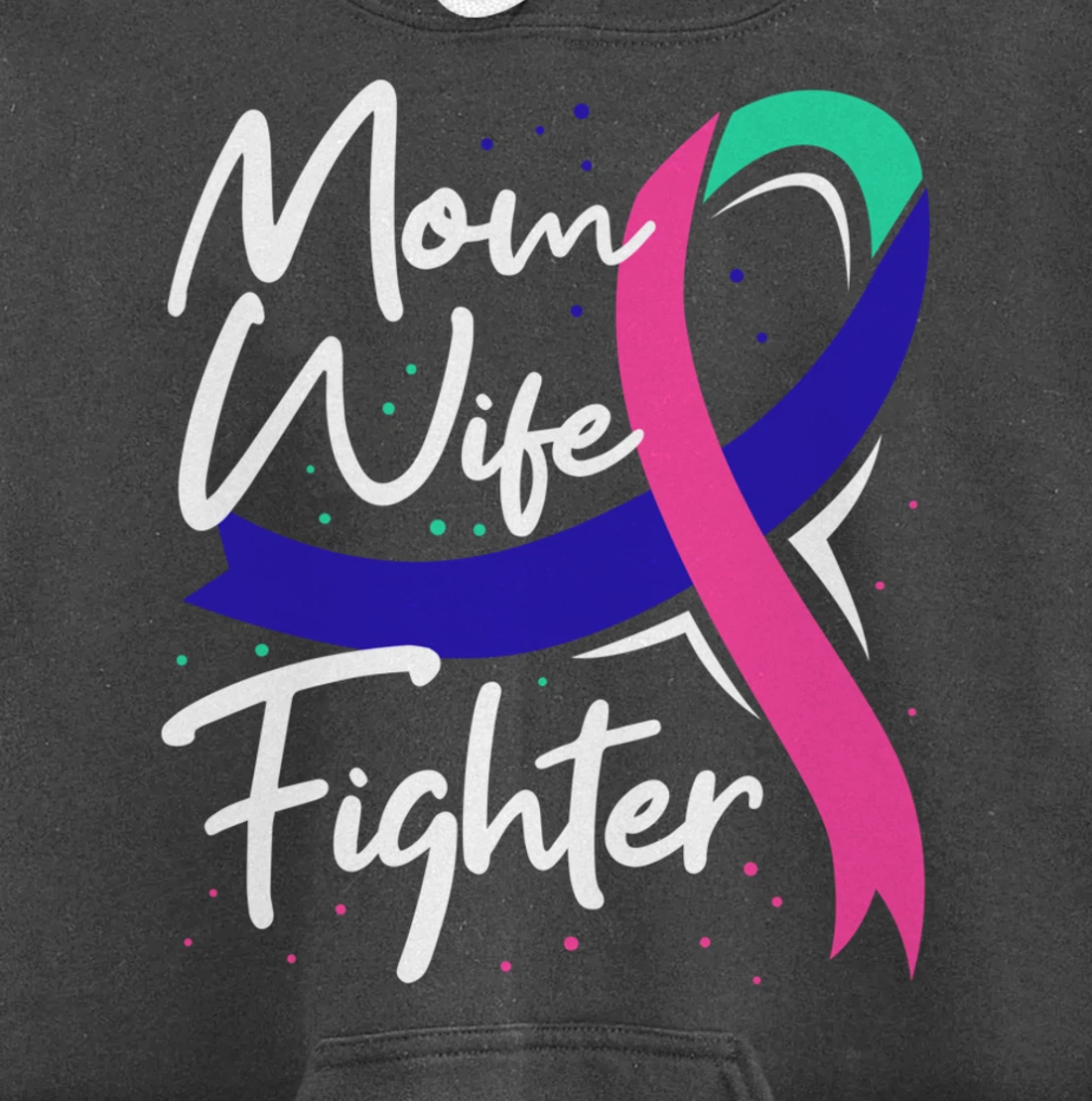 Thyroid Cancer Mom Wife Awareness Ribbon Gift Pullover Hoodie