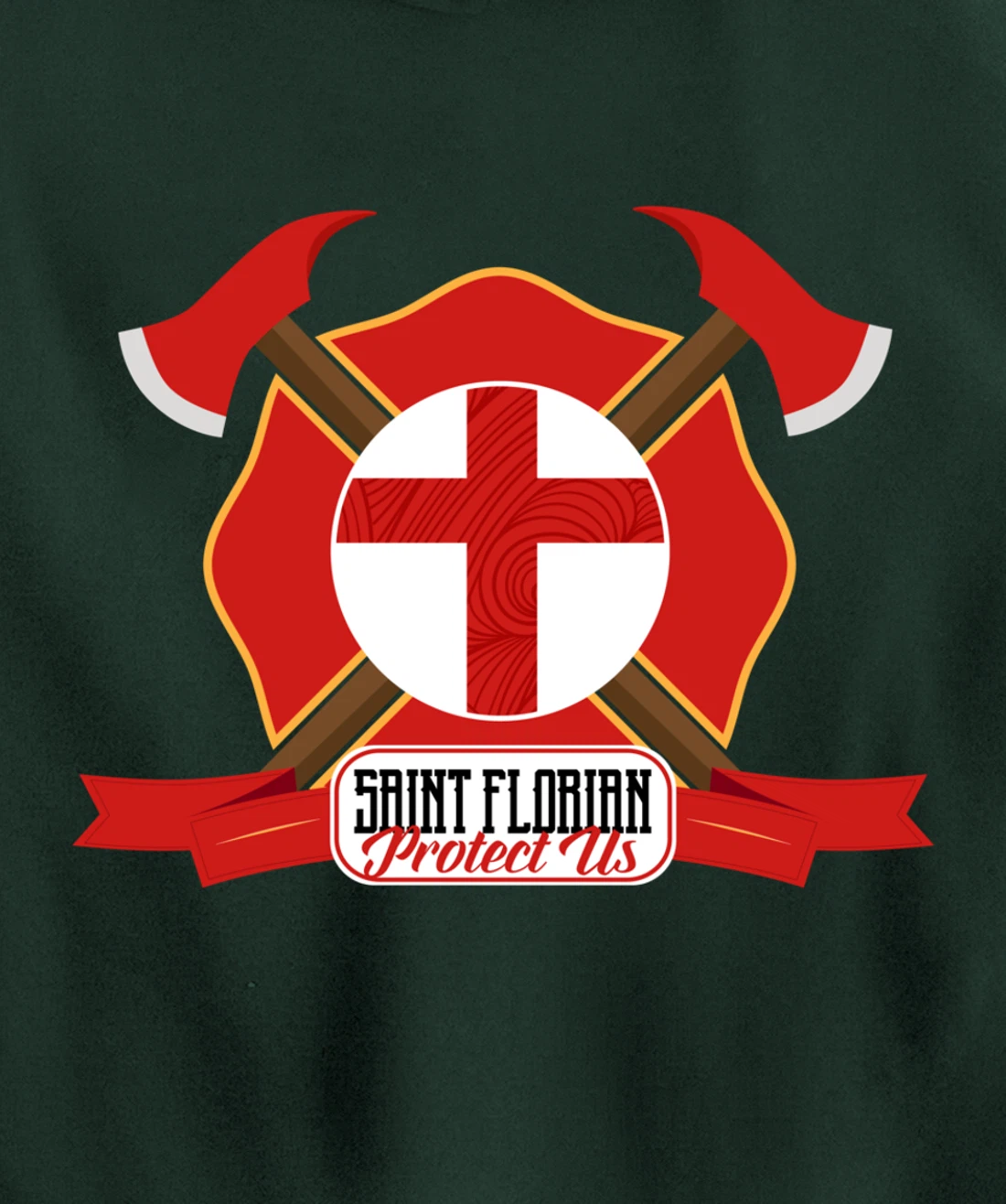 St Florian Patron Saint of Firefighters Shield Catholic Pullover Hoodie