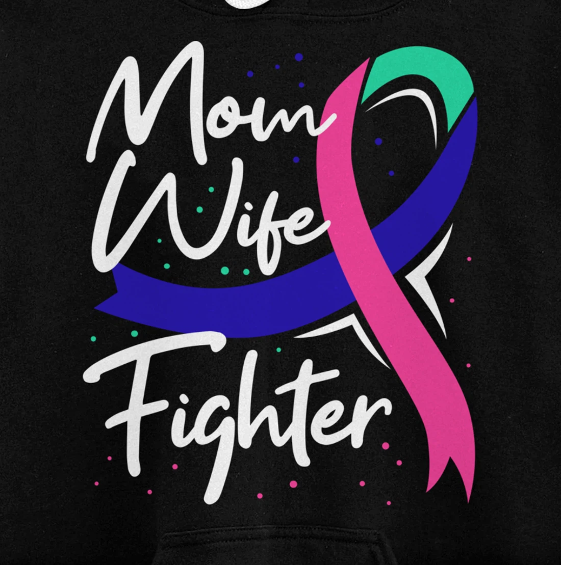 Thyroid Cancer Mom Wife Awareness Ribbon Gift Pullover Hoodie