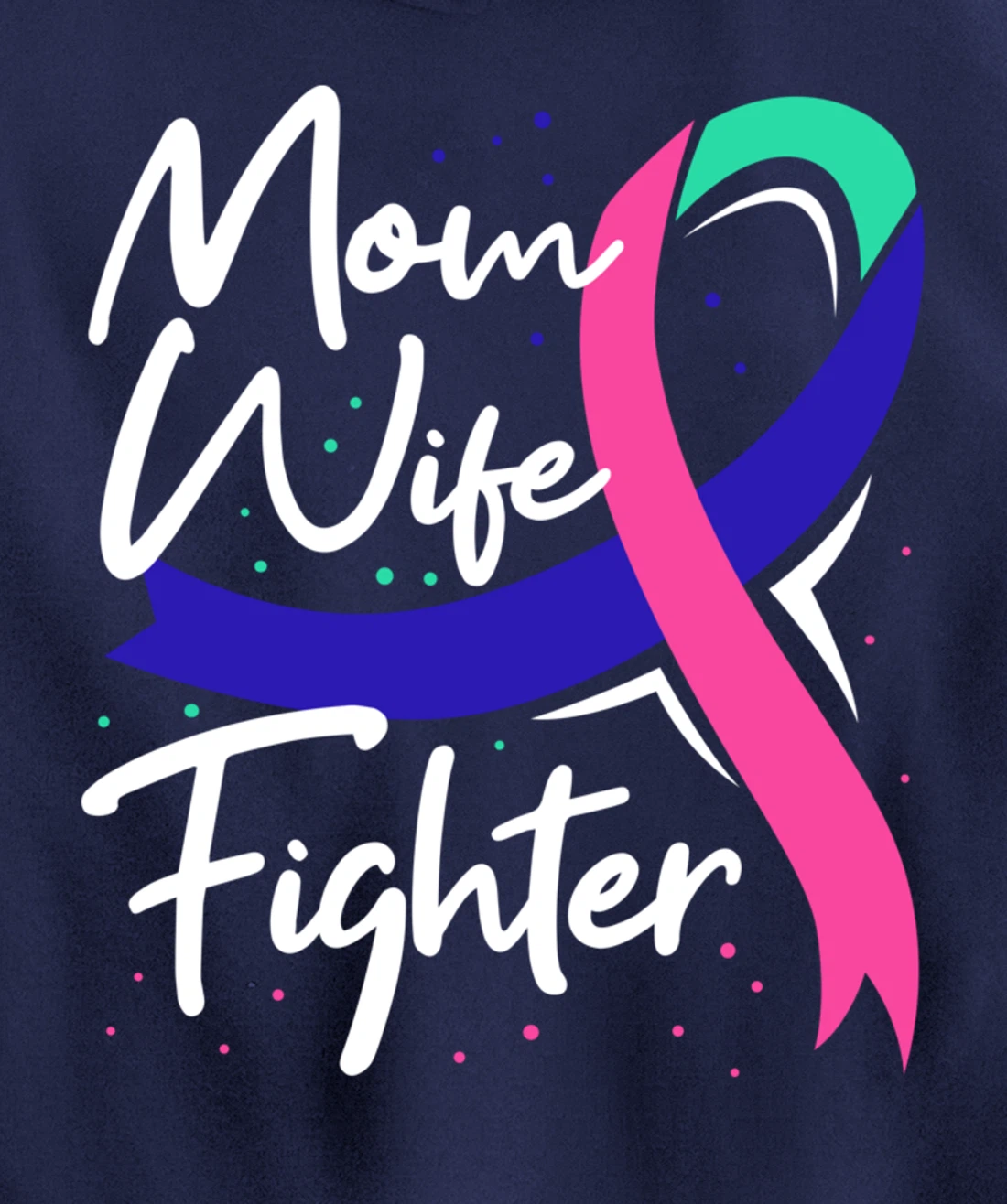Thyroid Cancer Mom Wife Awareness Ribbon Gift Pullover Hoodie