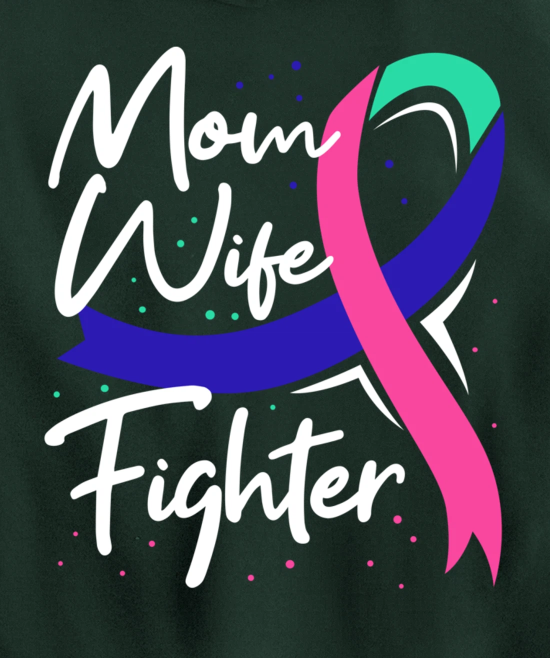 Thyroid Cancer Mom Wife Awareness Ribbon Gift Pullover Hoodie