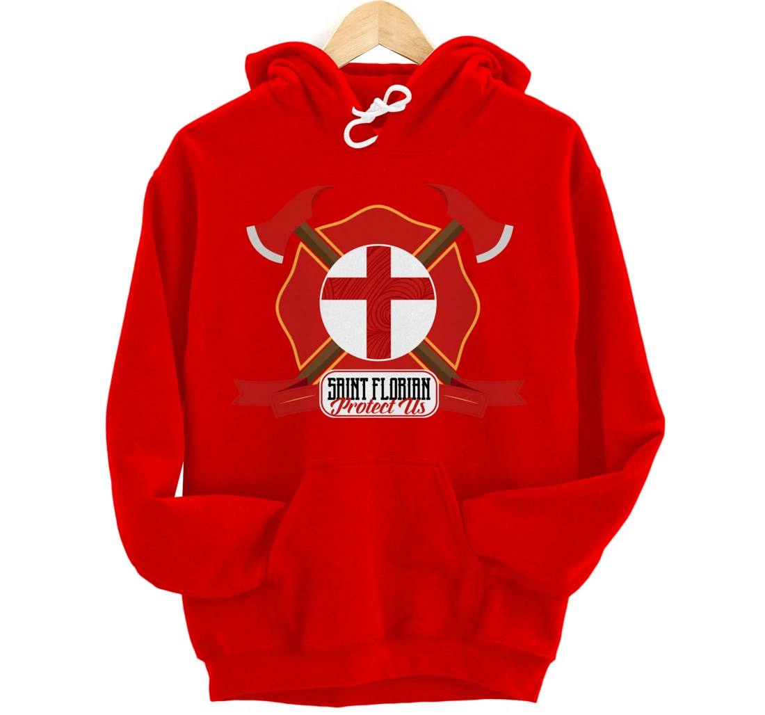 St Florian Patron Saint of Firefighters Shield Catholic Pullover Hoodie