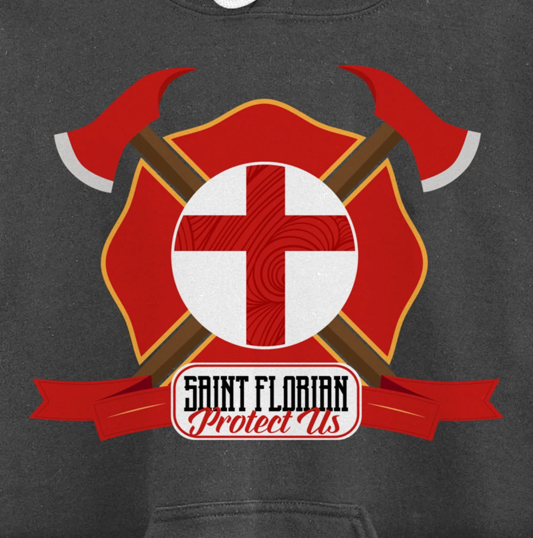 St Florian Patron Saint of Firefighters Shield Catholic Pullover Hoodie