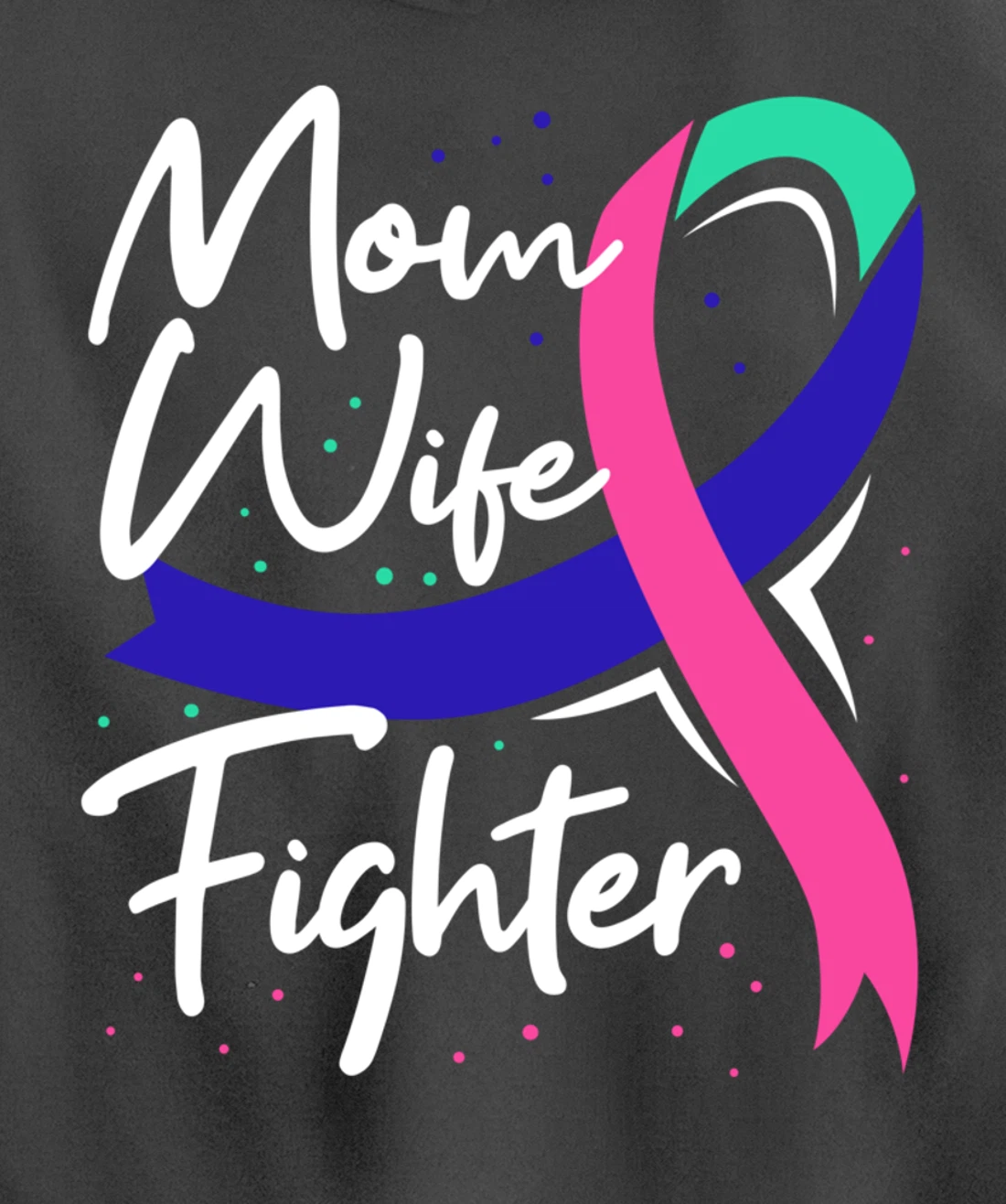 Thyroid Cancer Mom Wife Awareness Ribbon Gift Pullover Hoodie
