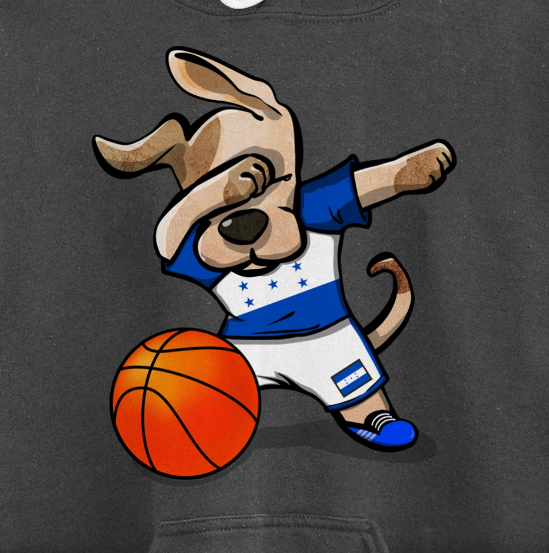 Dabbing Dog Honduras Basketball - Honduran Flag Sport Lover Pullover Hoodie