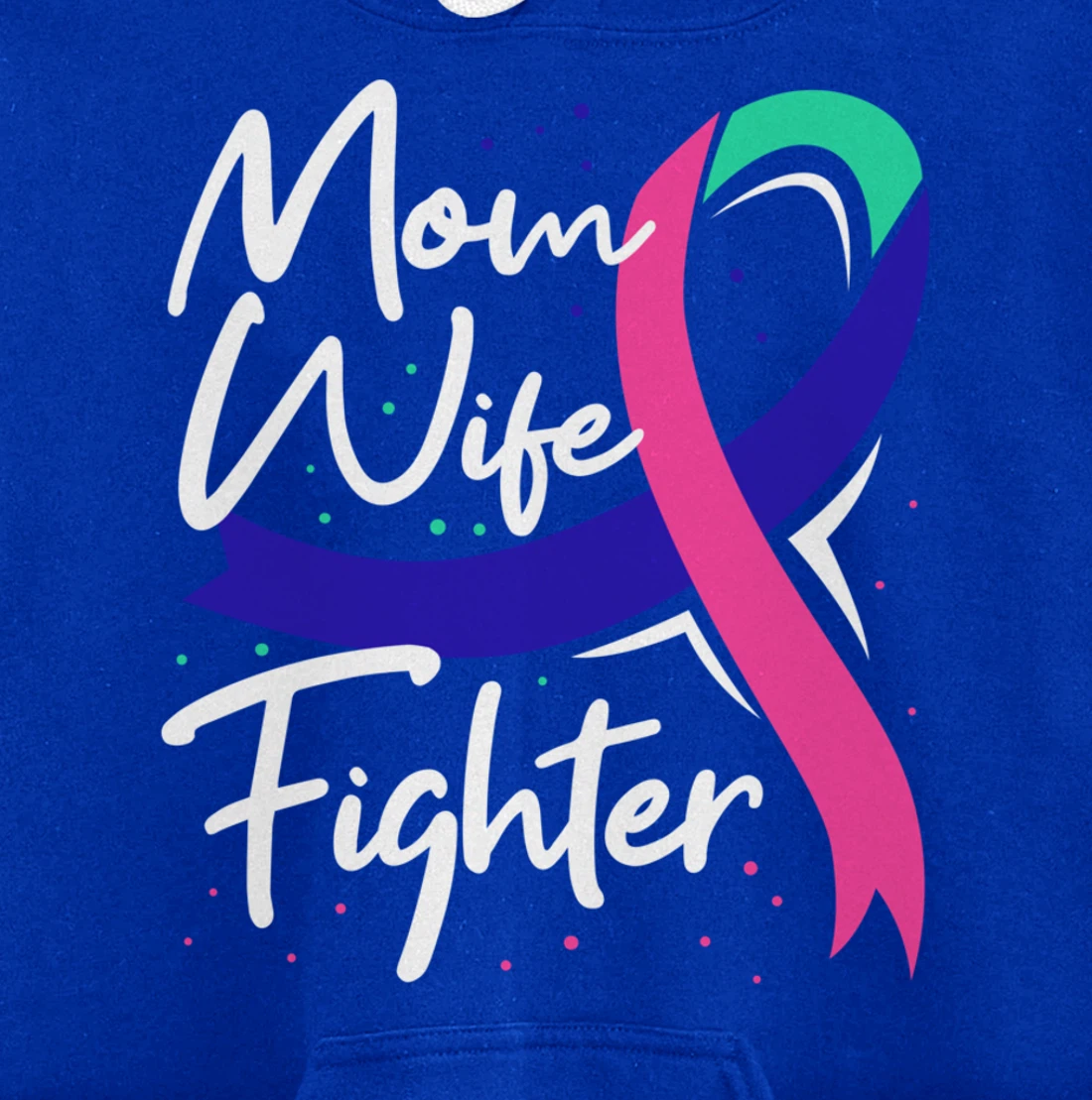 Thyroid Cancer Mom Wife Awareness Ribbon Gift Pullover Hoodie