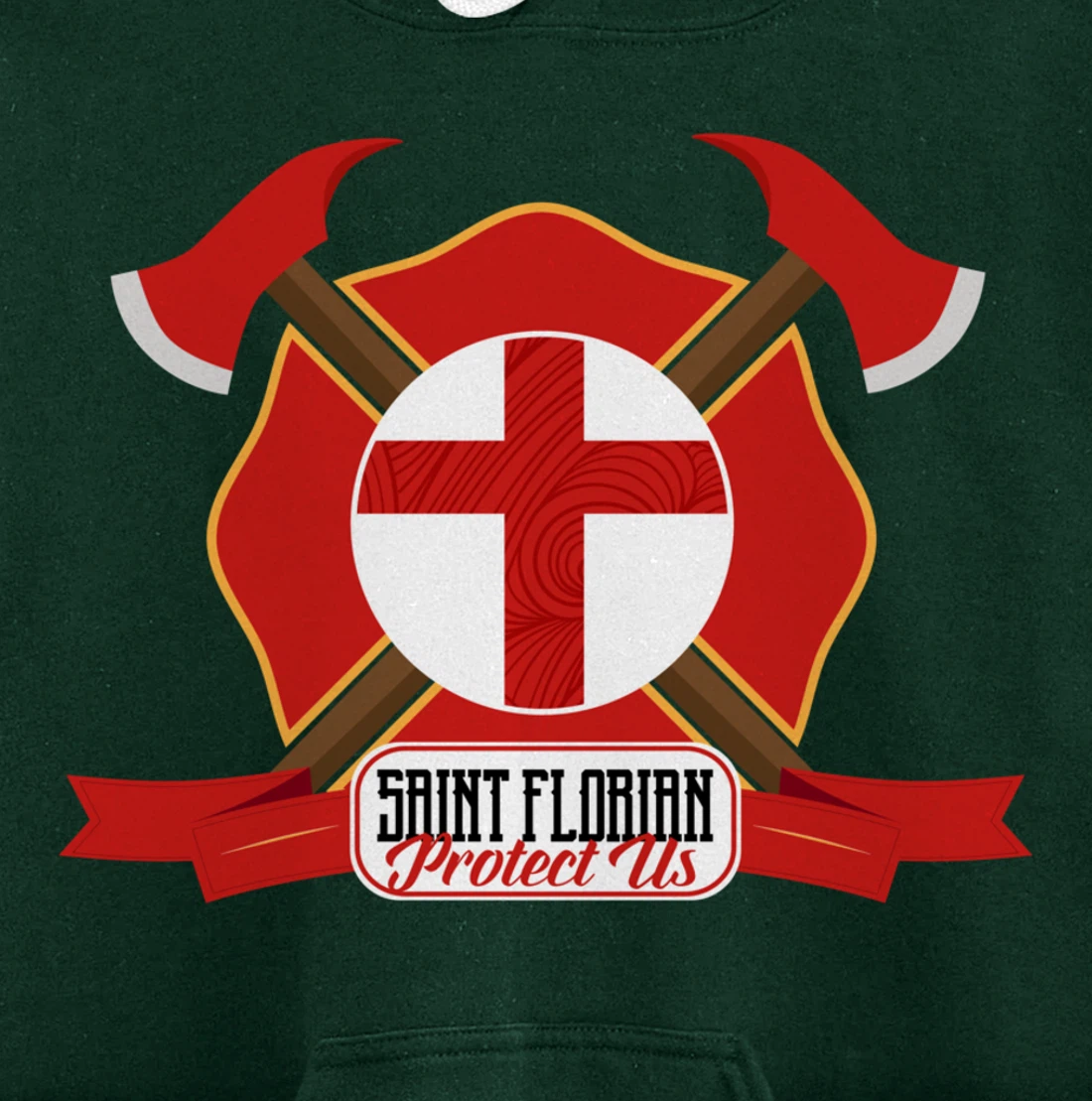 St Florian Patron Saint of Firefighters Shield Catholic Pullover Hoodie