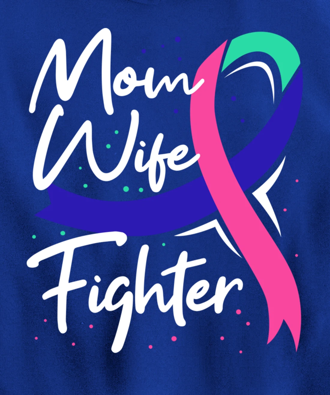 Thyroid Cancer Mom Wife Awareness Ribbon Gift Pullover Hoodie