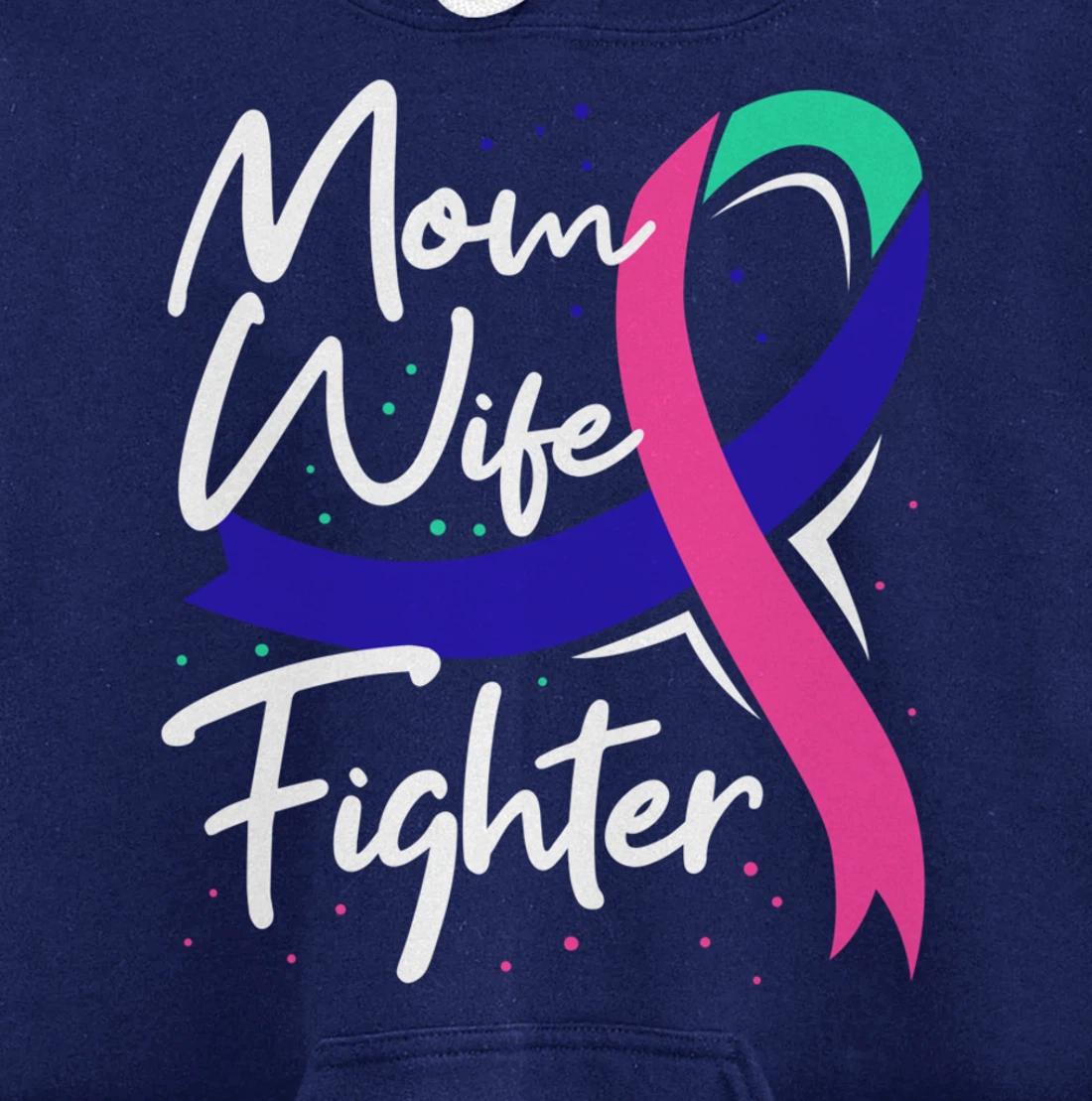 Thyroid Cancer Mom Wife Awareness Ribbon Gift Pullover Hoodie