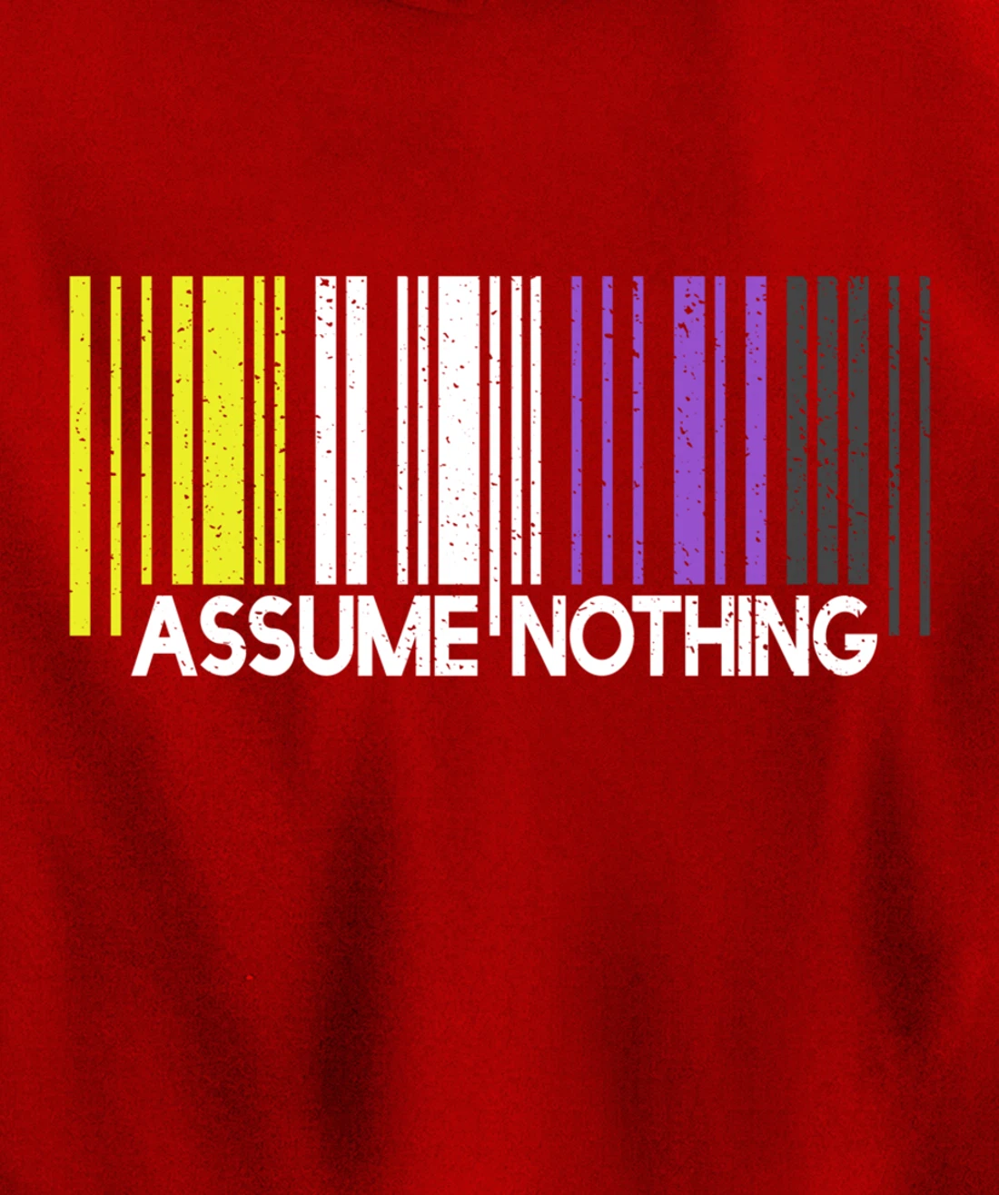 Assume Nothing Nonbinary Flag Barcode Enby Genderqueer LGBT Pullover Hoodie