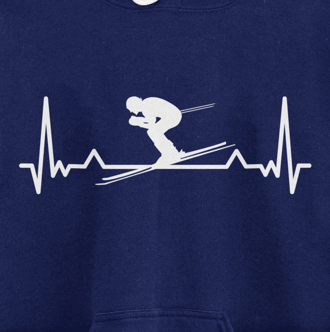 Skiing Heartbeat Line Funny Gift Pullover Hoodie