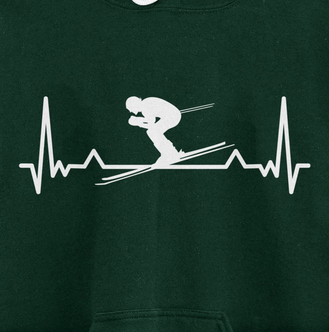 Skiing Heartbeat Line Funny Gift Pullover Hoodie