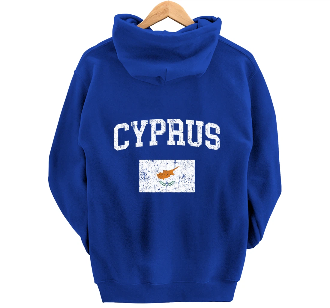 Retro Cyprus Flag Vintage Cypriot Flag Cypriot Pullover Hoodie
