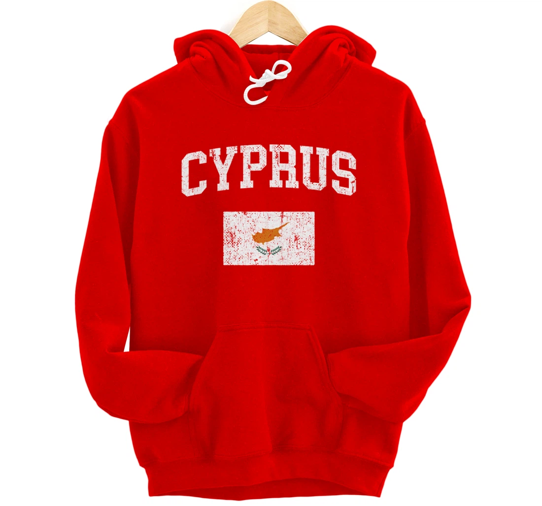 Retro Cyprus Flag Vintage Cypriot Flag Cypriot Pullover Hoodie