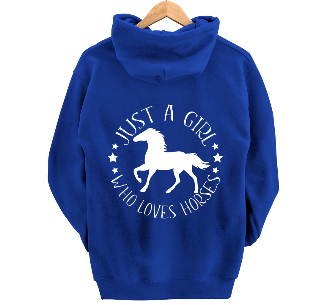 Just A Girl Who Loves Horses Funny Gift for Horse Riders Pullover Hoodie
