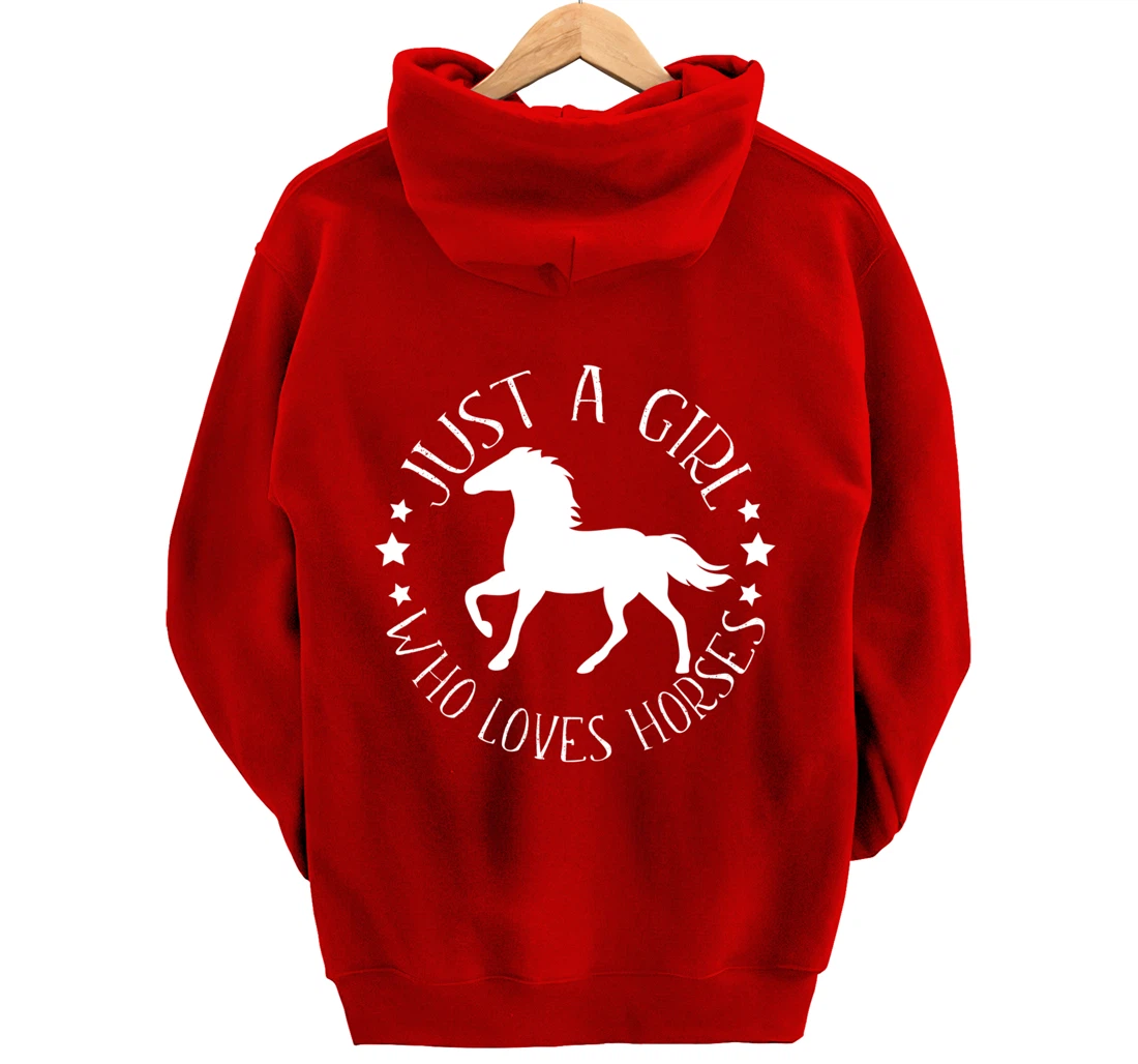 Just A Girl Who Loves Horses Funny Gift for Horse Riders Pullover Hoodie