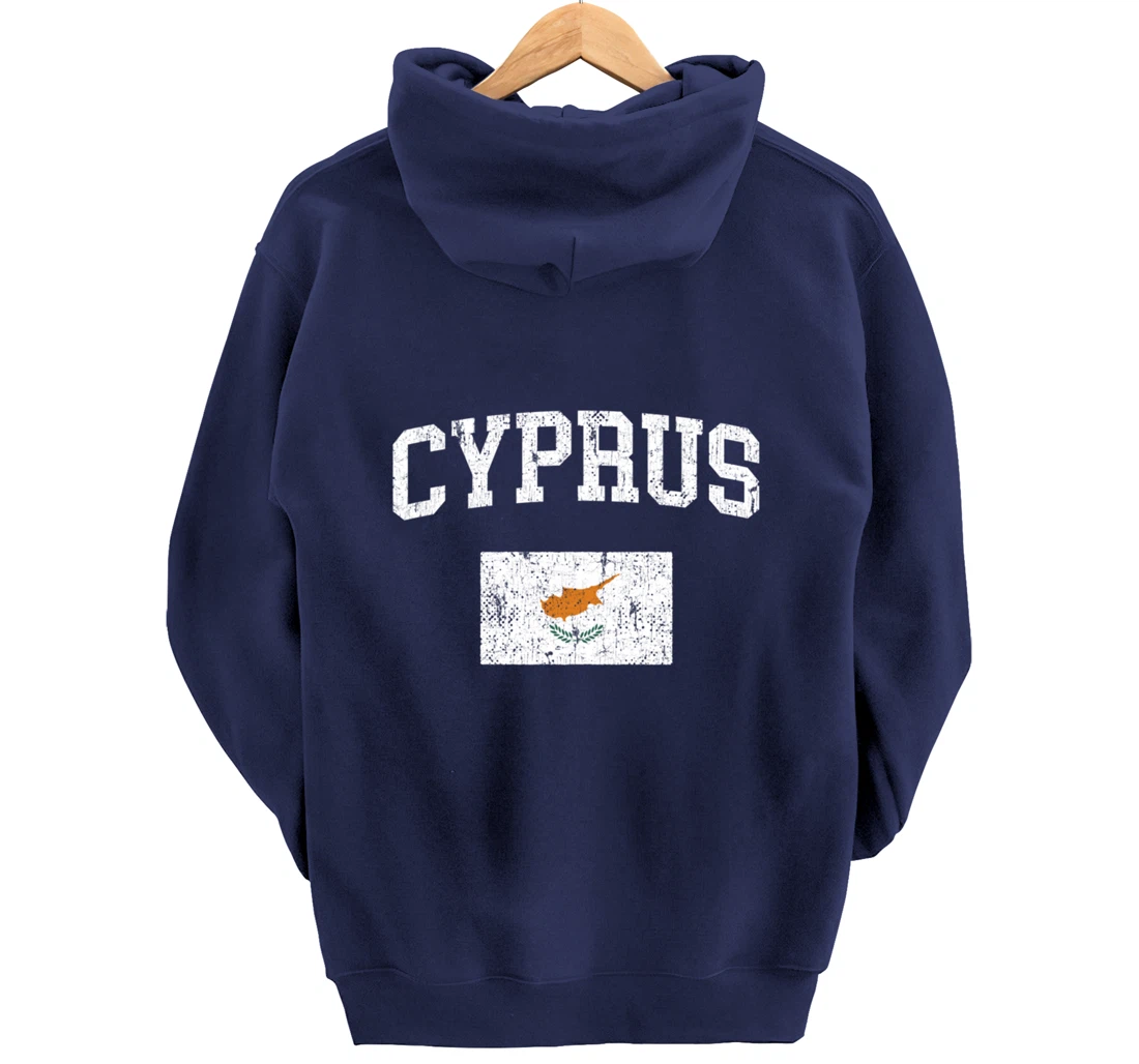 Retro Cyprus Flag Vintage Cypriot Flag Cypriot Pullover Hoodie
