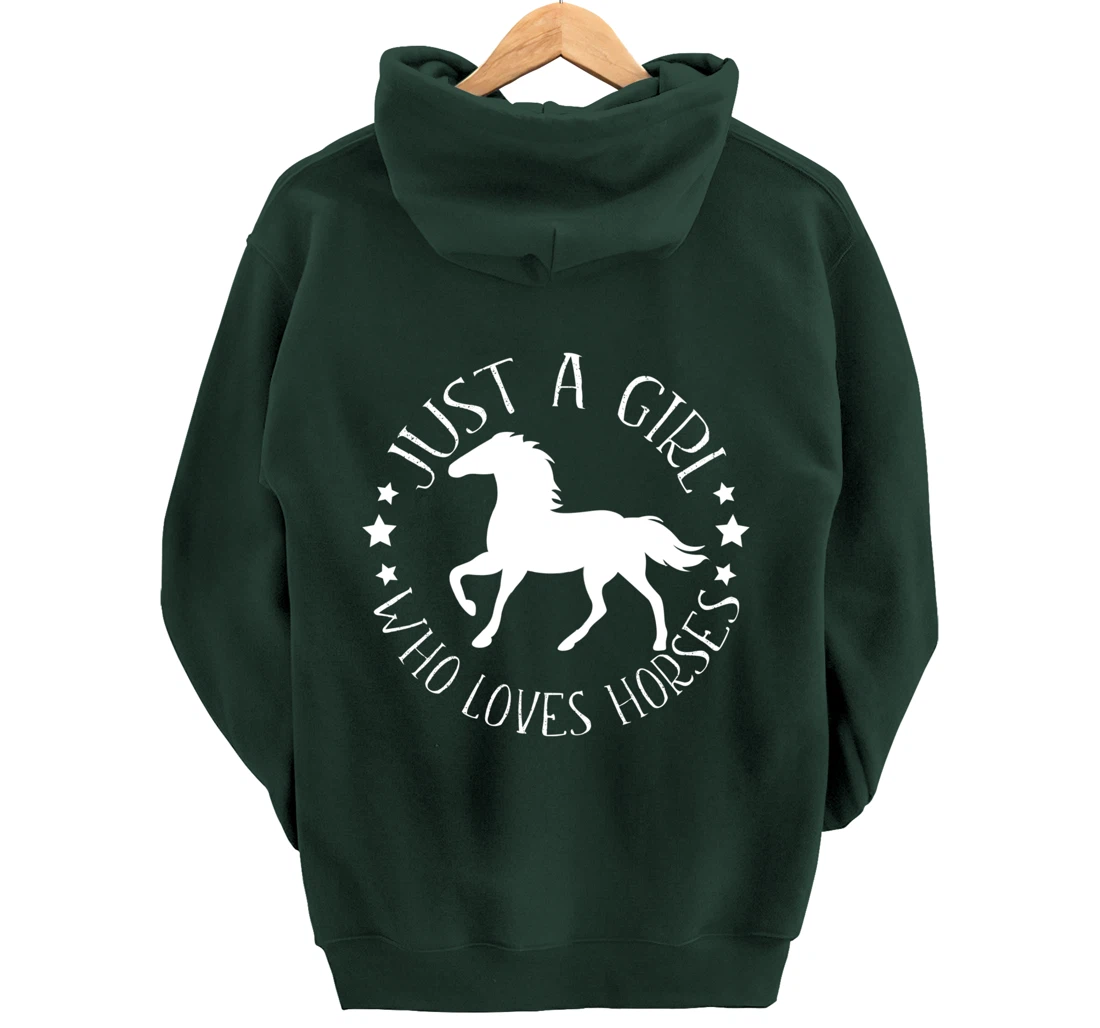 Just A Girl Who Loves Horses Funny Gift for Horse Riders Pullover Hoodie