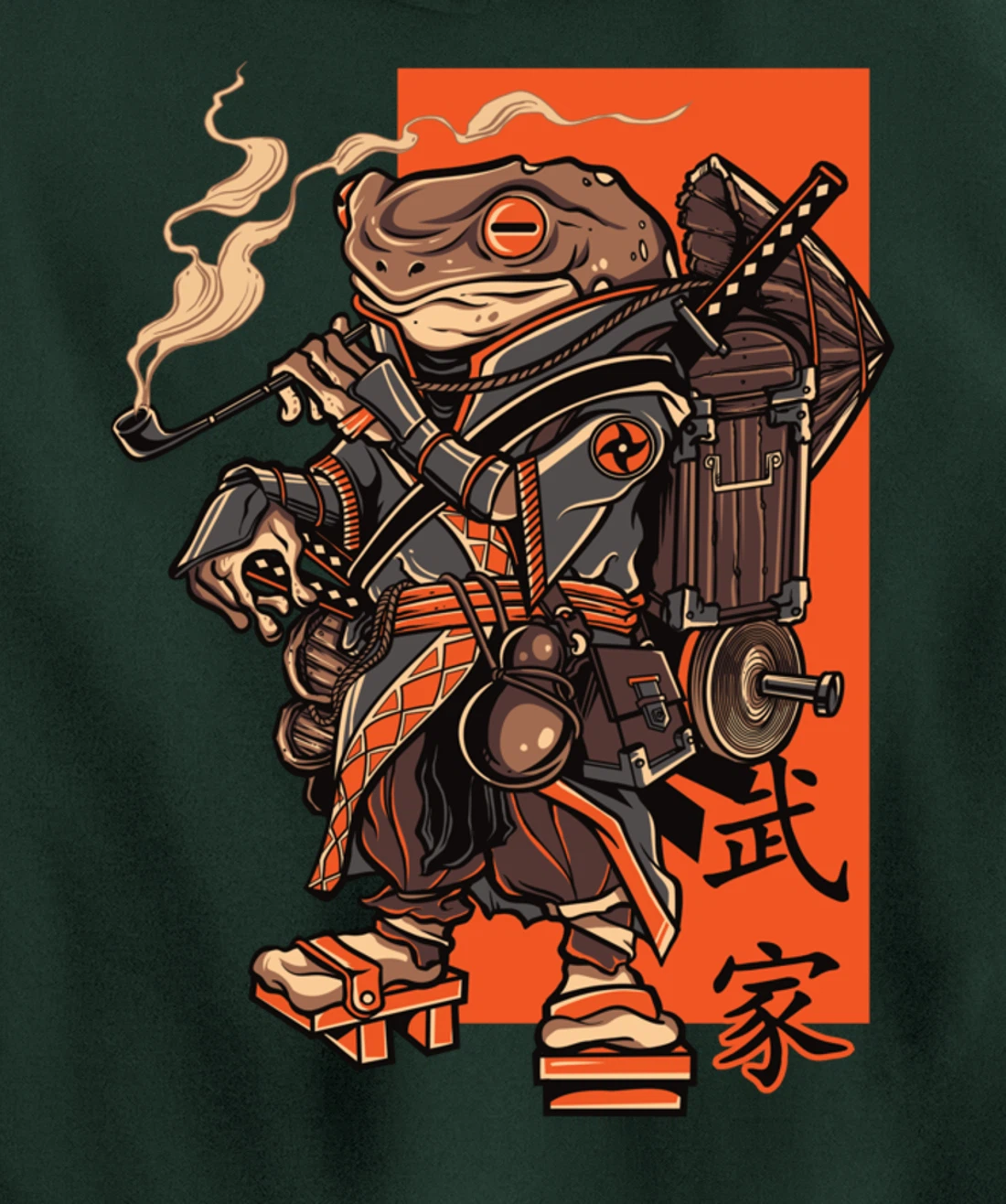 Japanese Toad Ninja Samurai Katana Sword Pullover Hoodie