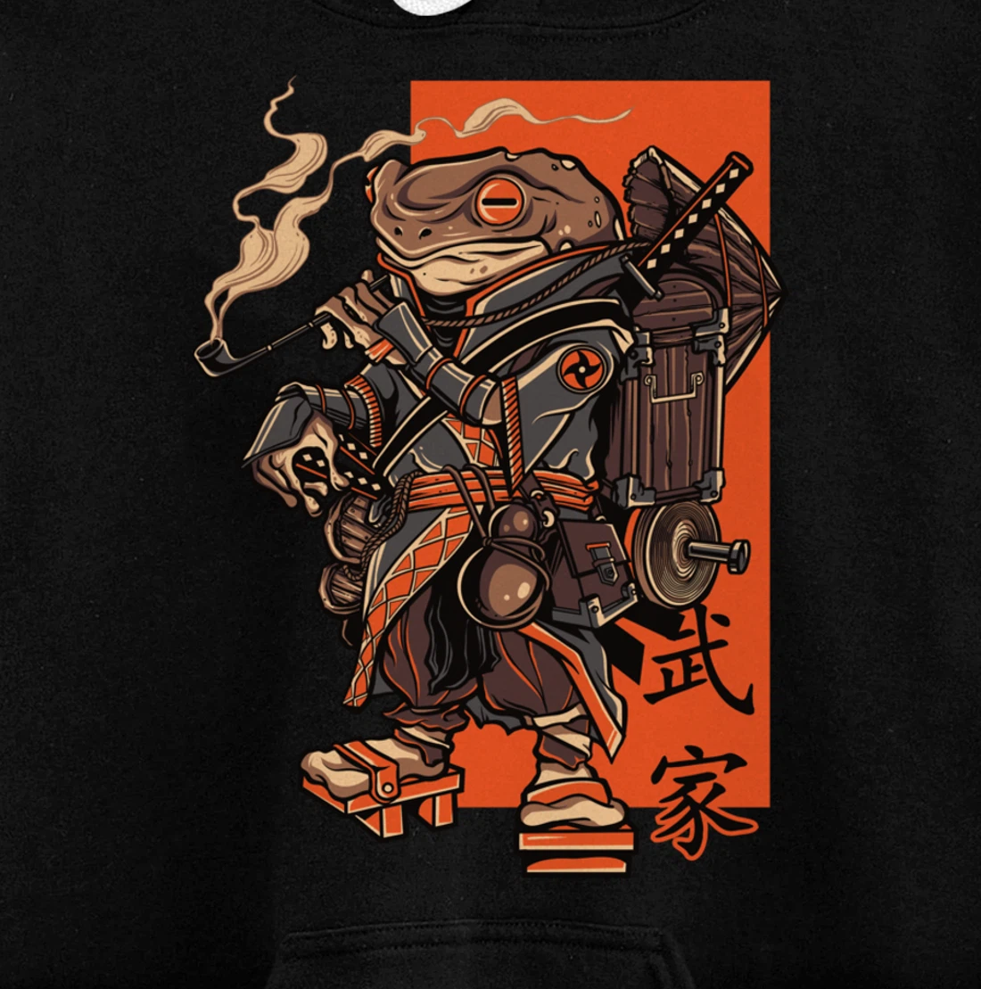 Japanese Toad Ninja Samurai Katana Sword Pullover Hoodie
