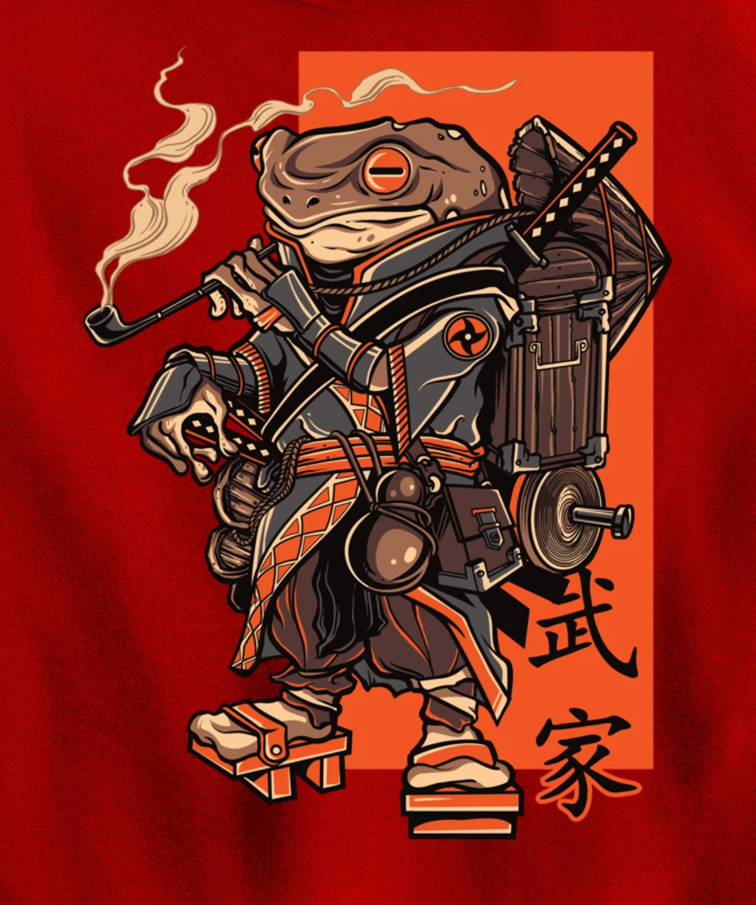 Japanese Toad Ninja Samurai Katana Sword Pullover Hoodie