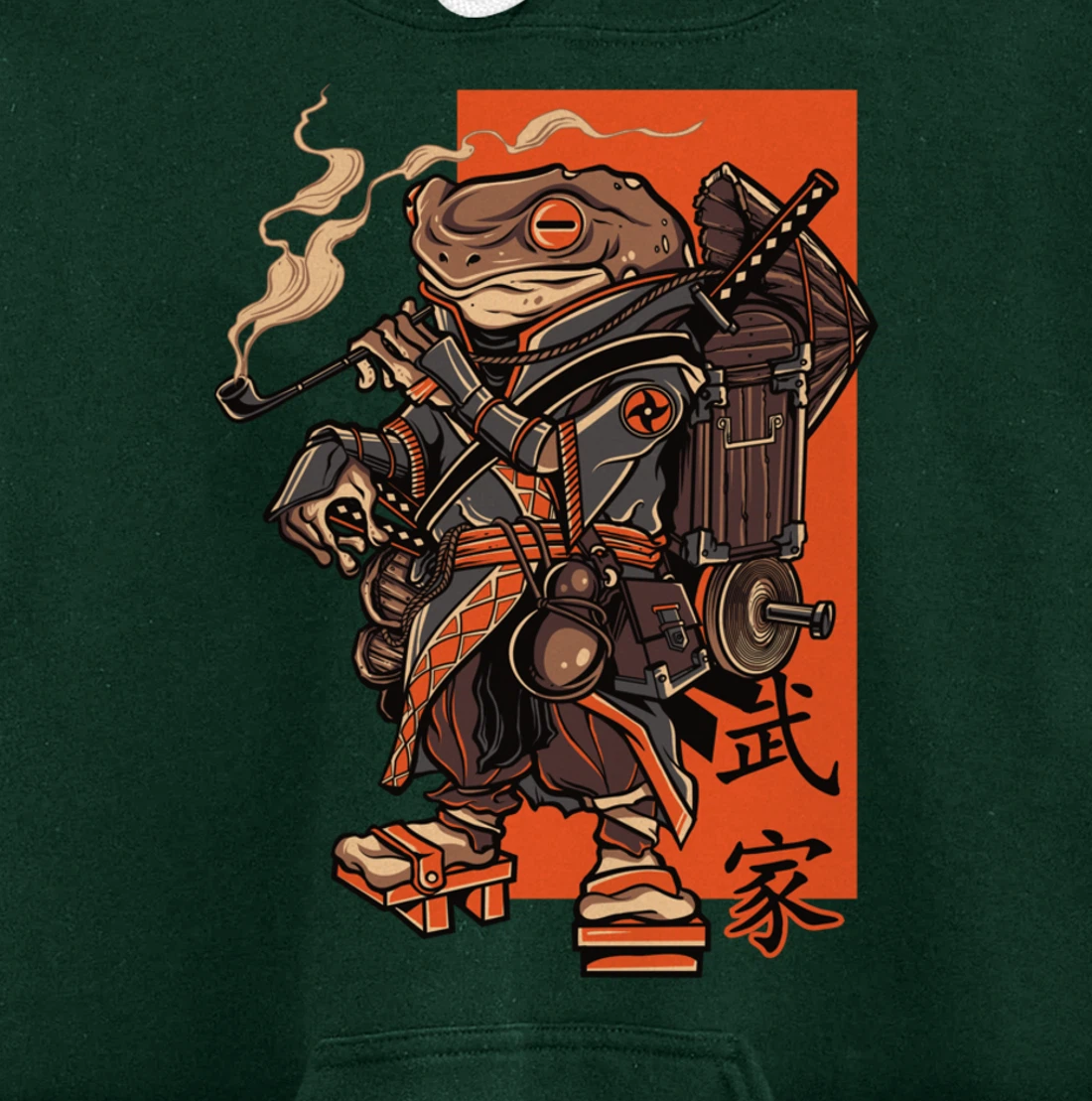 Japanese Toad Ninja Samurai Katana Sword Pullover Hoodie