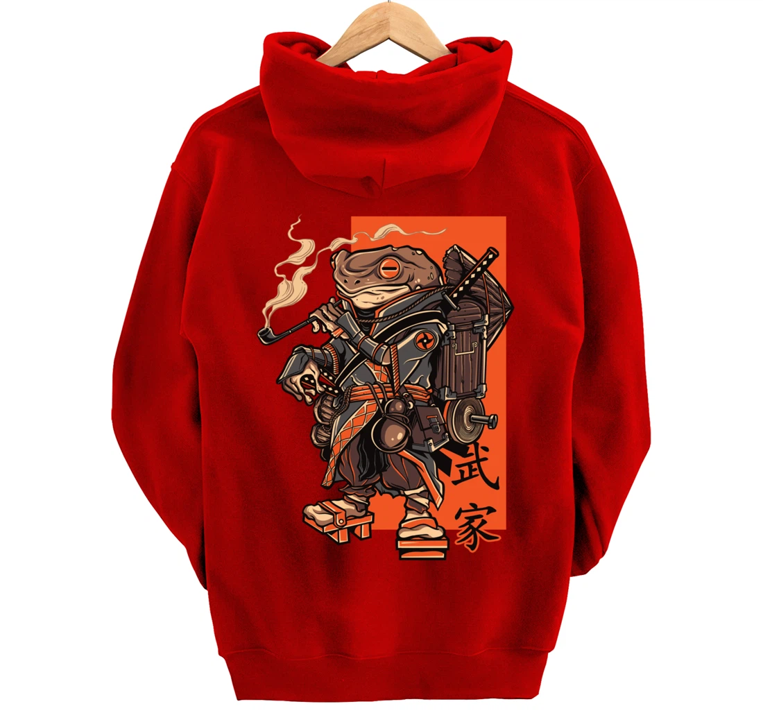 Japanese Toad Ninja Samurai Katana Sword Pullover Hoodie