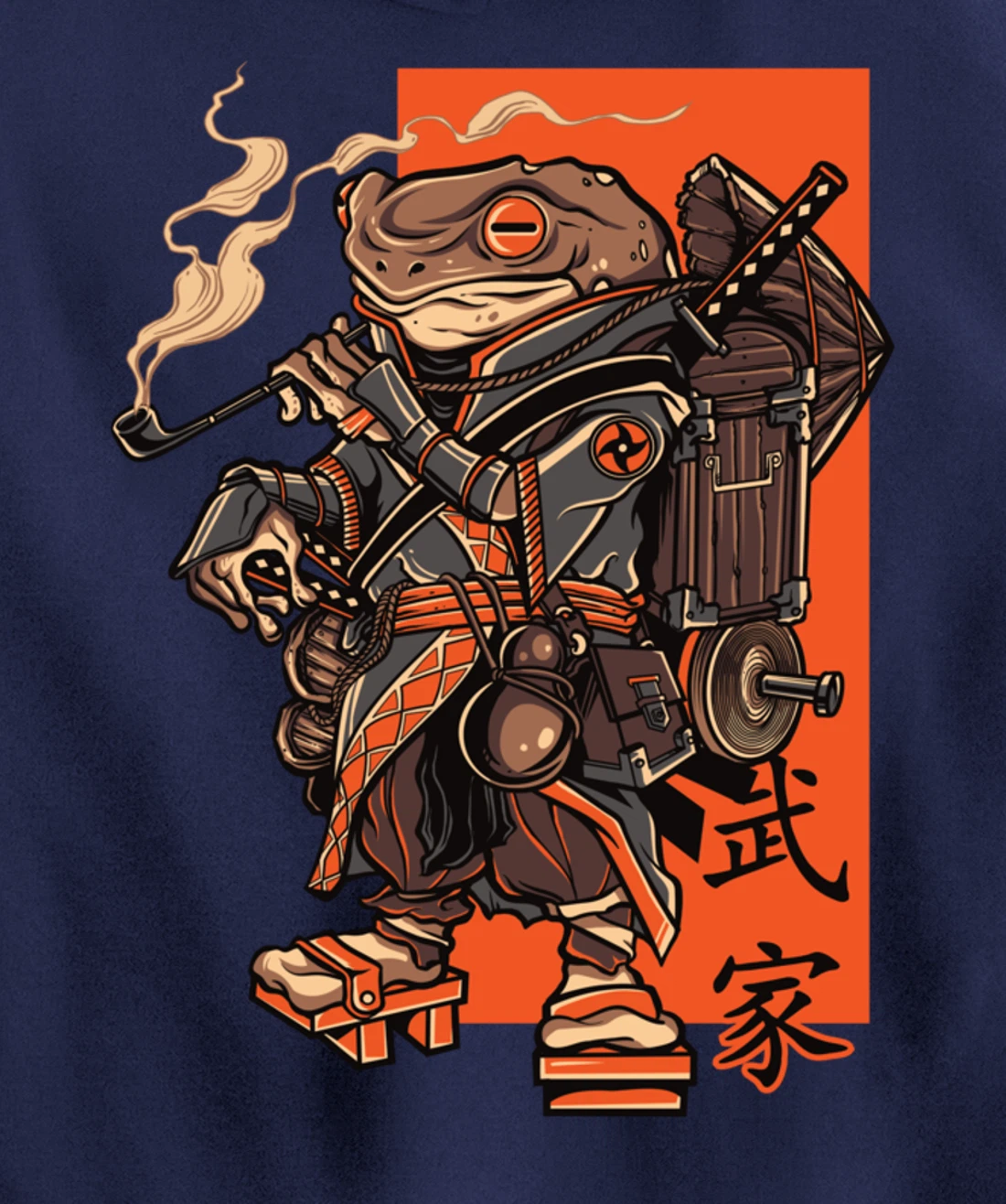 Japanese Toad Ninja Samurai Katana Sword Pullover Hoodie